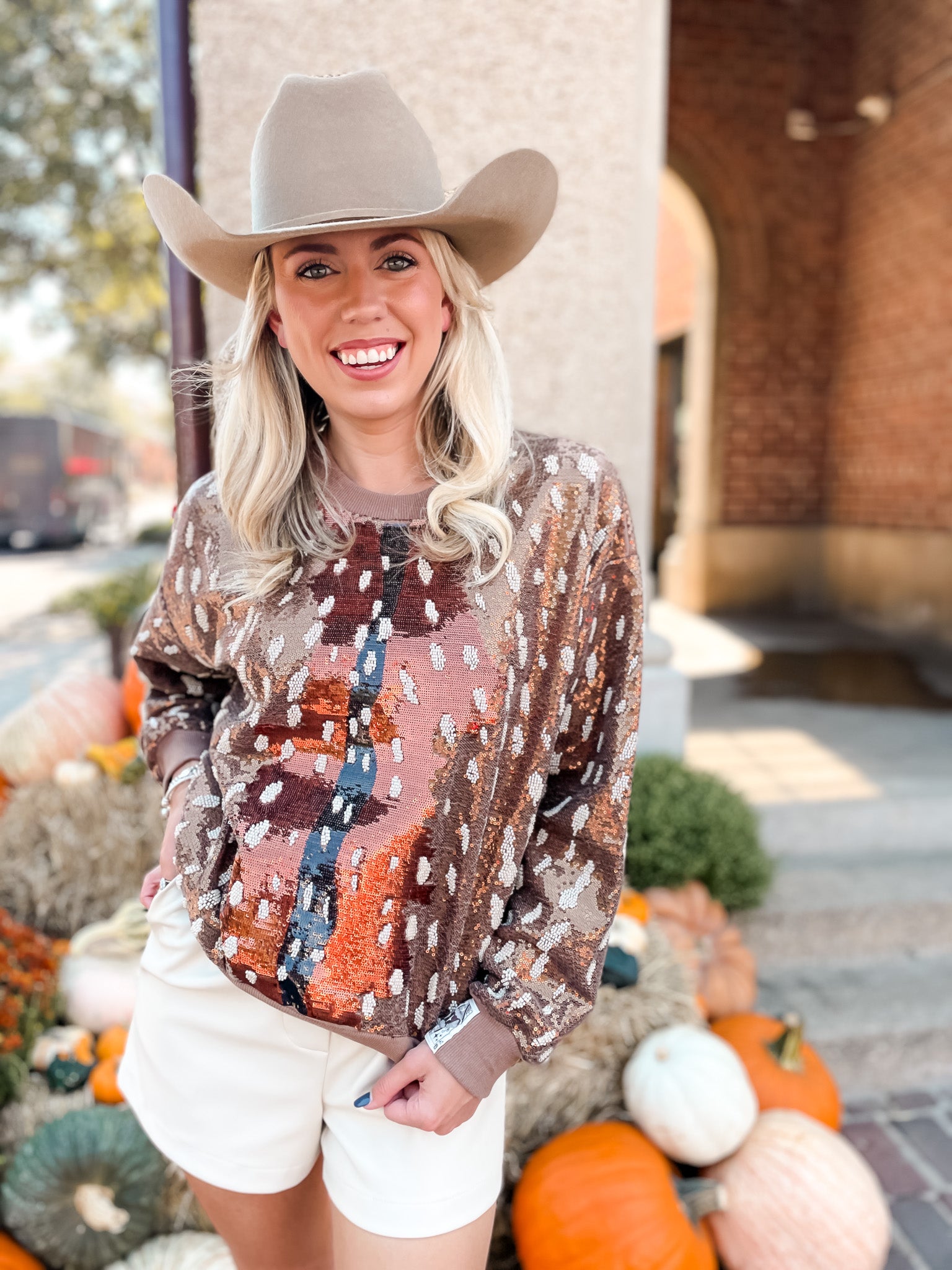 Deer  Sequin Sweatshirt