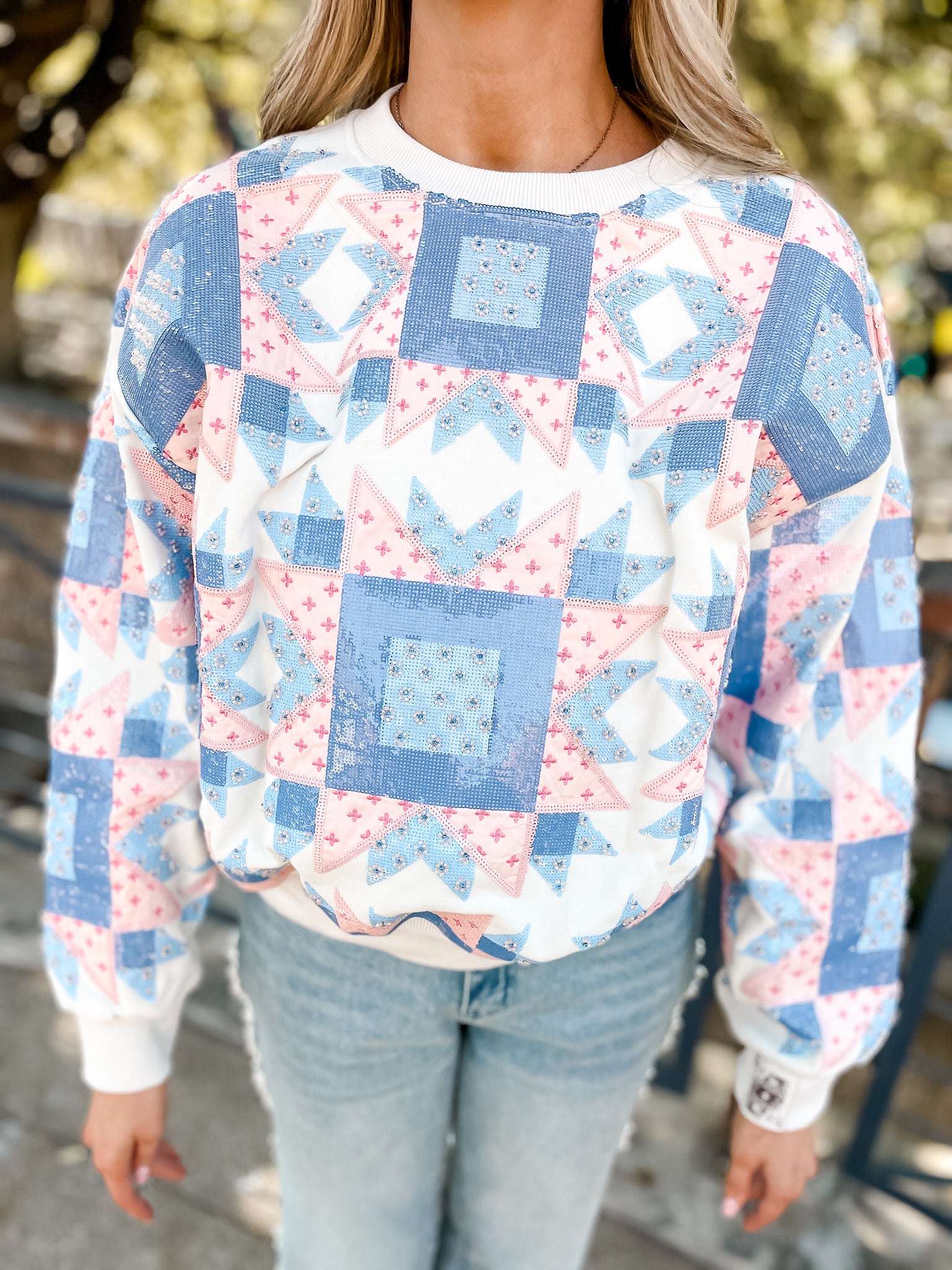 Patchwork  Sequin Sweatshirt