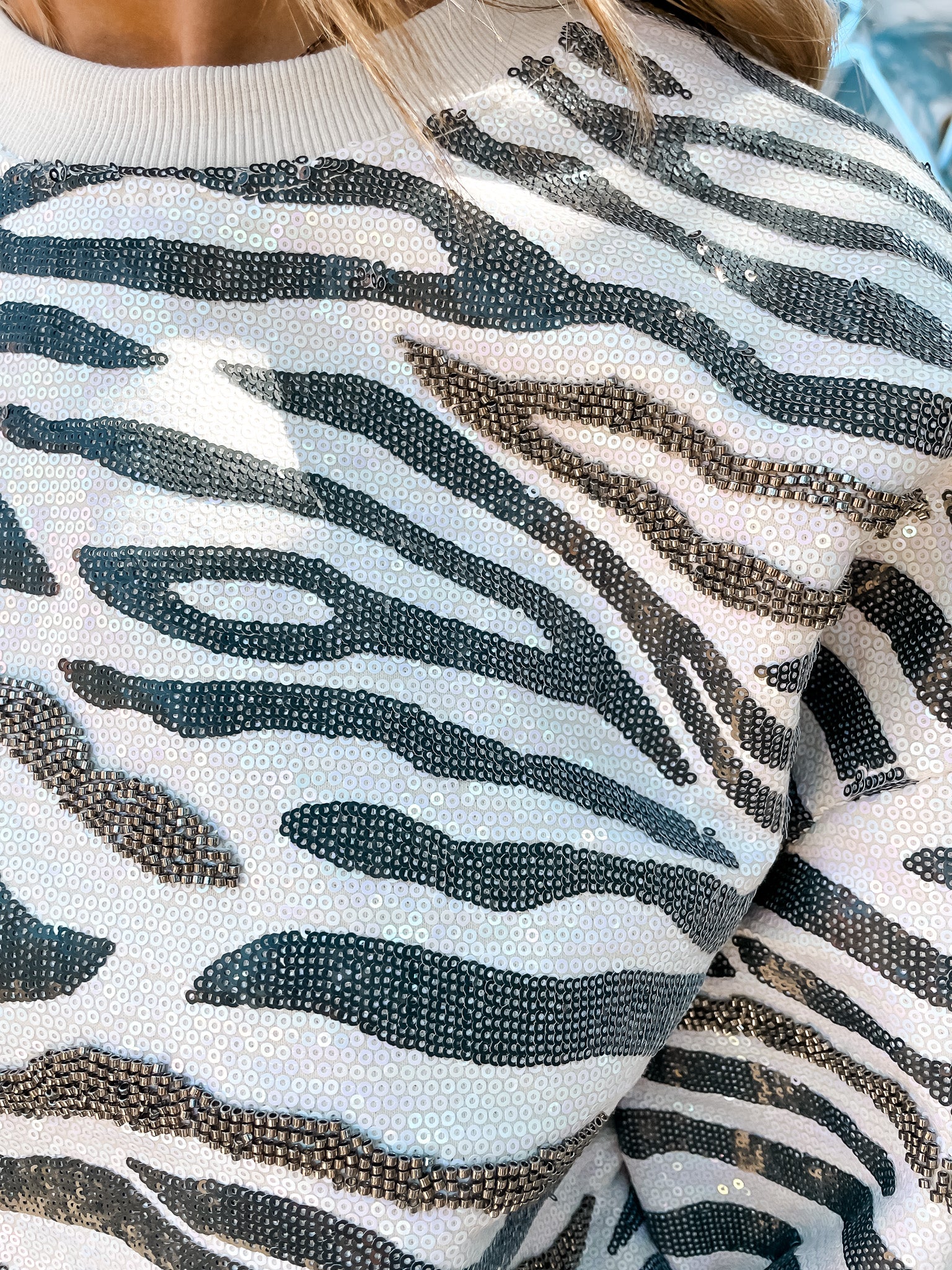 Zebra Sequin Sweatshirt