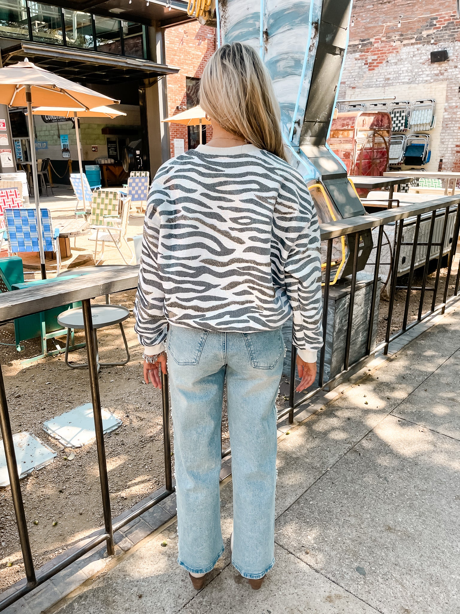 Zebra Sequin Sweatshirt