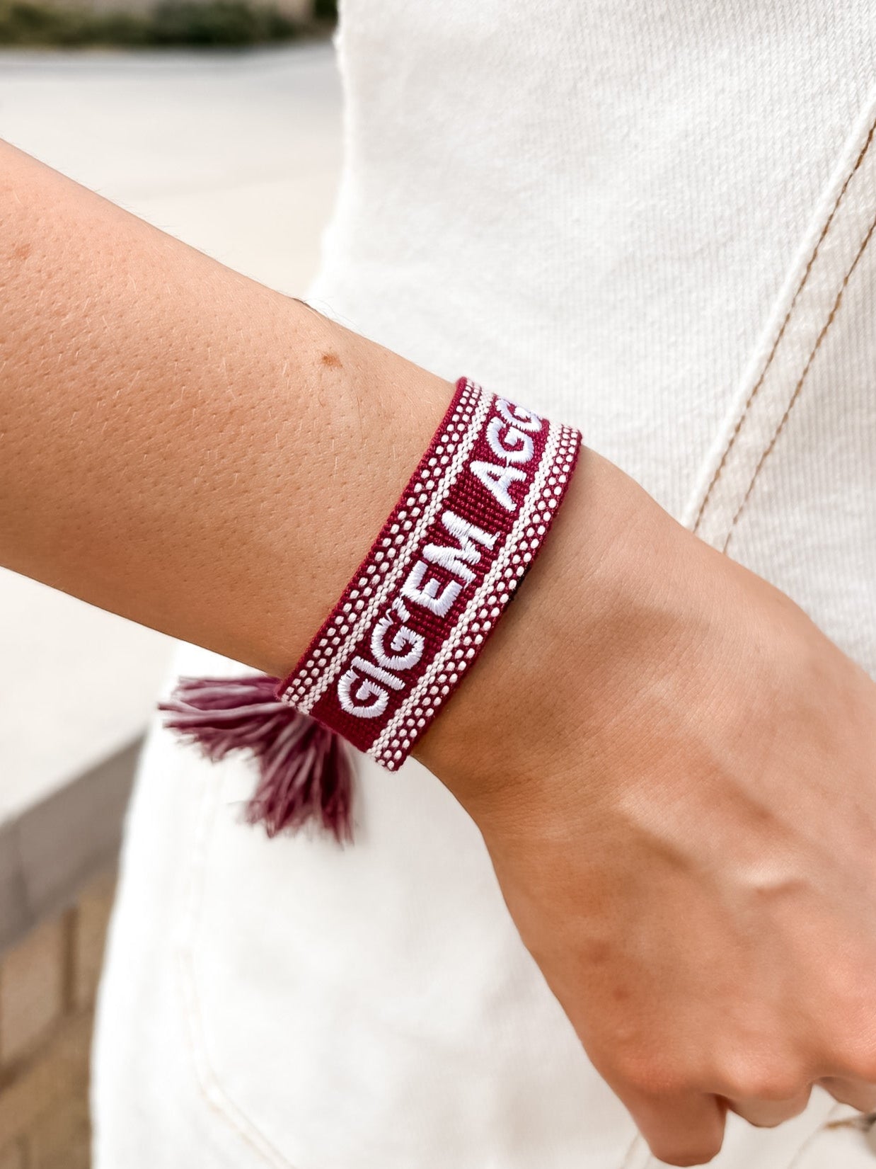 Texas A&M Aggies Tassel Bracelet