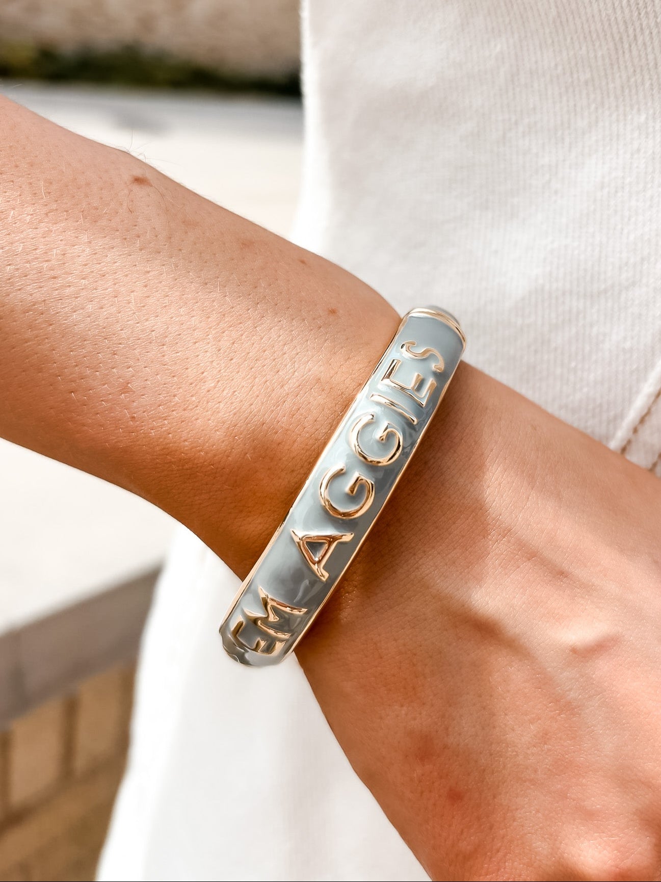 Texas A&M Aggies Hinge Bangle - Grey