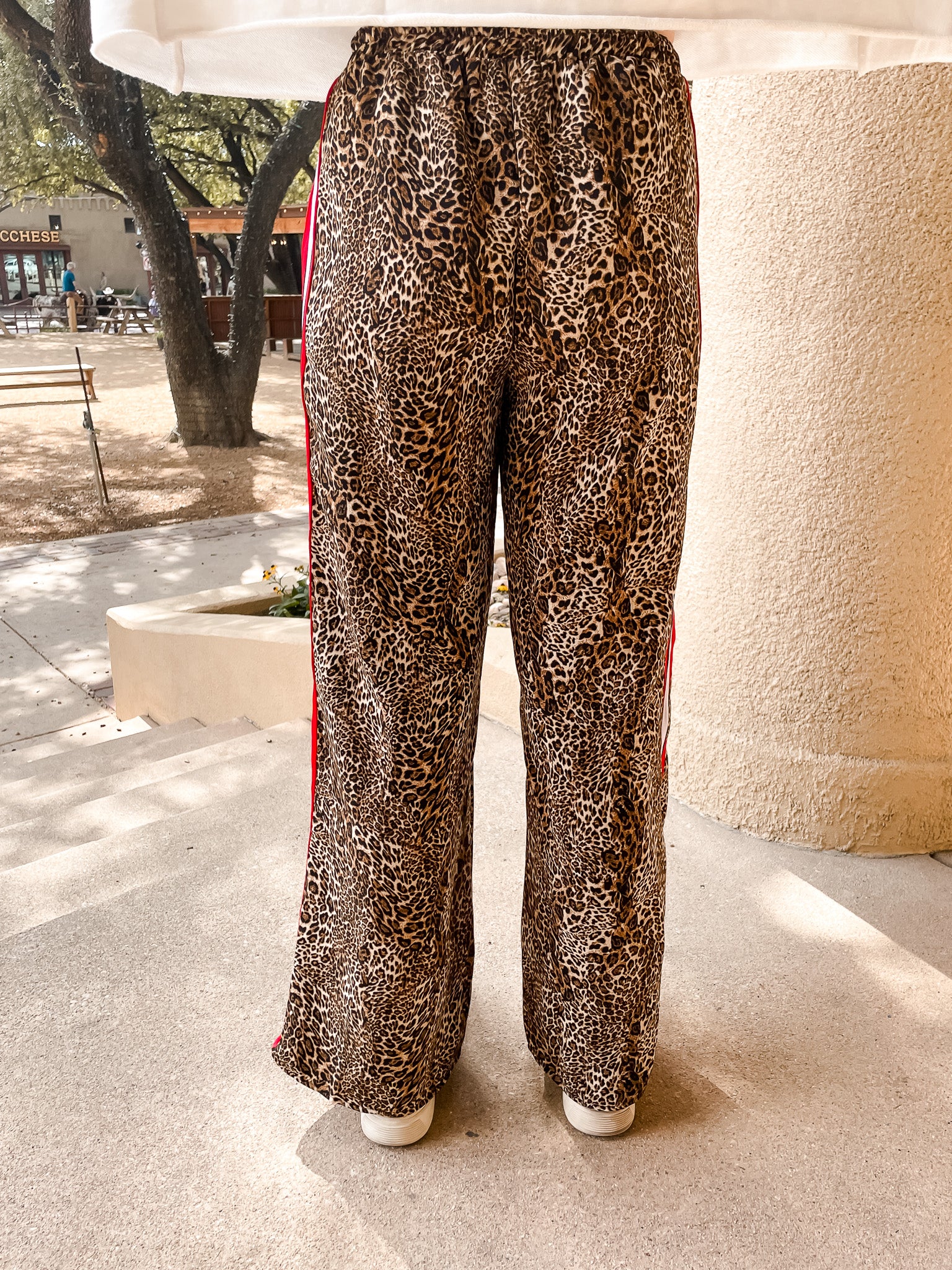Contrast Stripe Leopard Pant