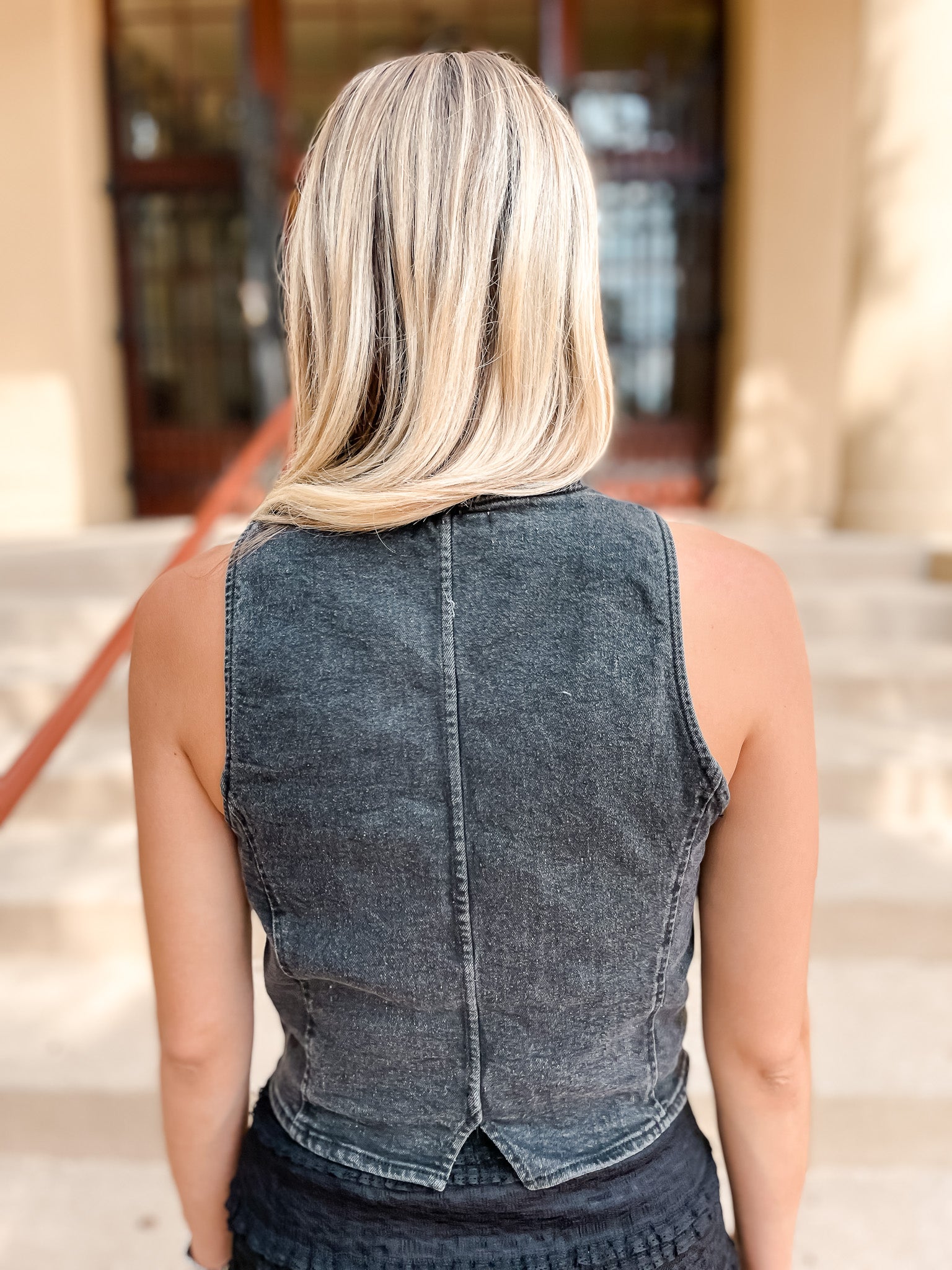 Denim Delight Vest - Black