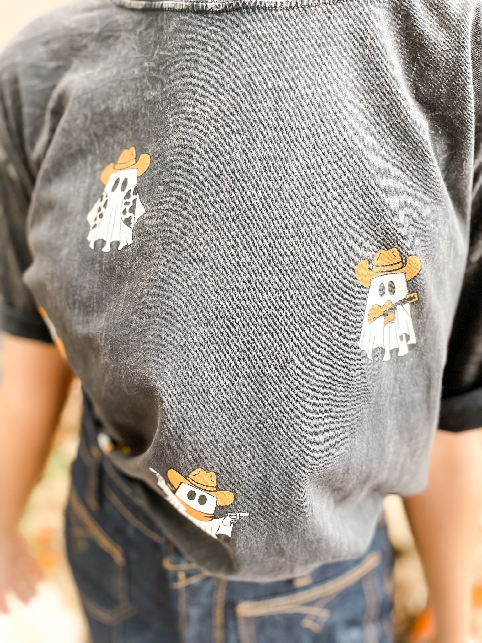 Cowboy Ghosts Oversized T-Shirt - Black