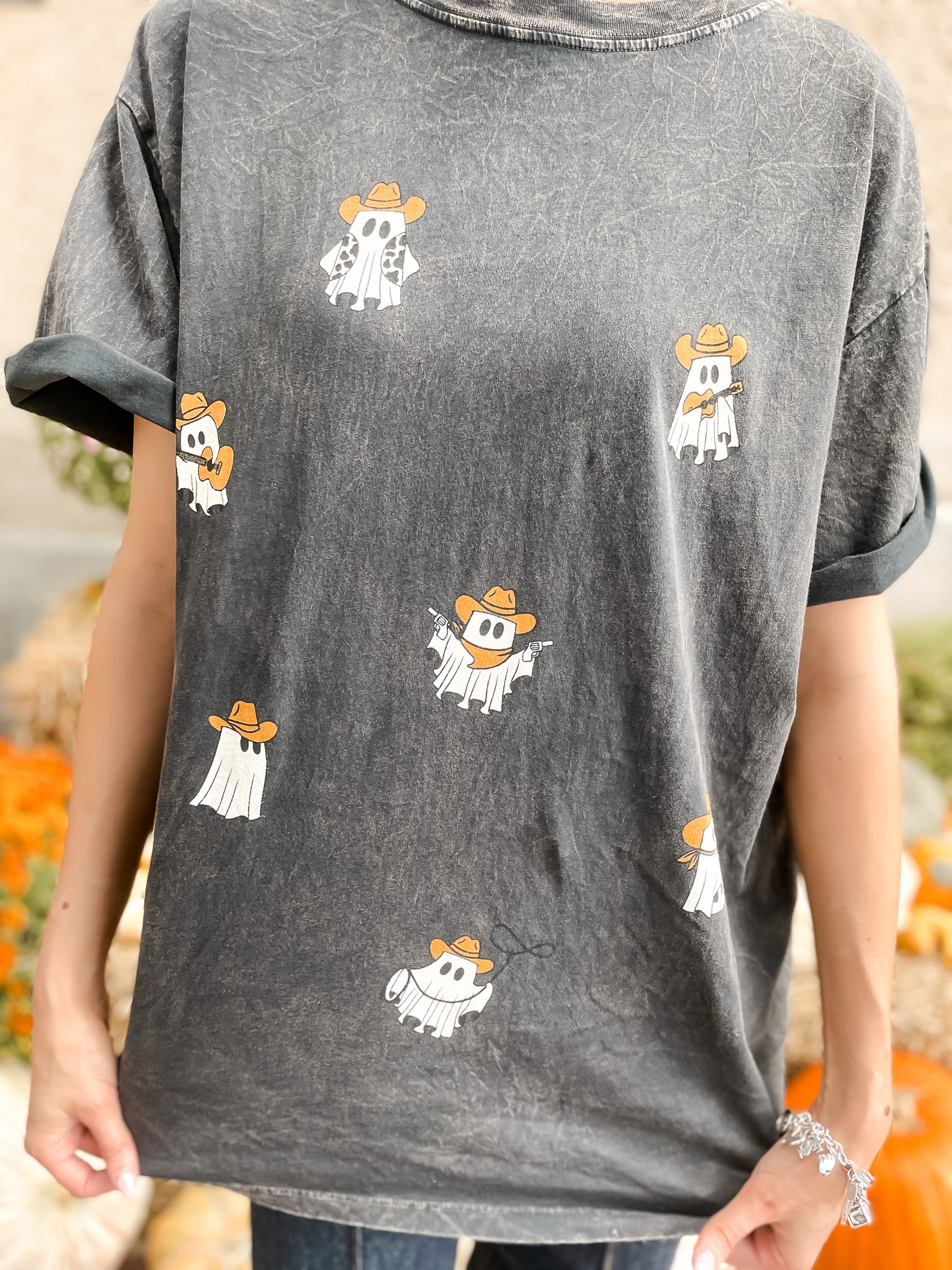 Cowboy Ghosts Oversized T-Shirt - Black