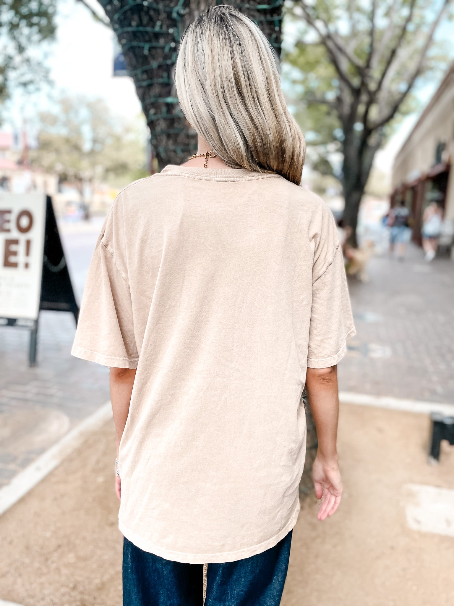 Cowboy Ghosts Oversized T-Shirt - Tan