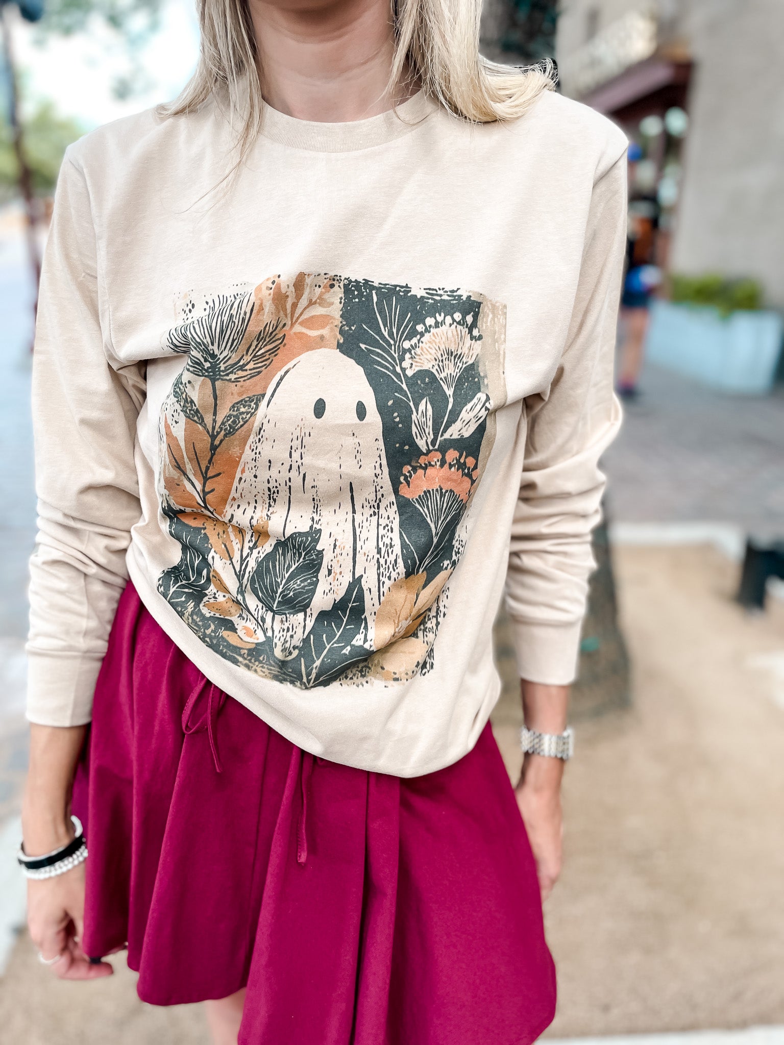 Halloween Ghost Long Sleeve T-Shirt