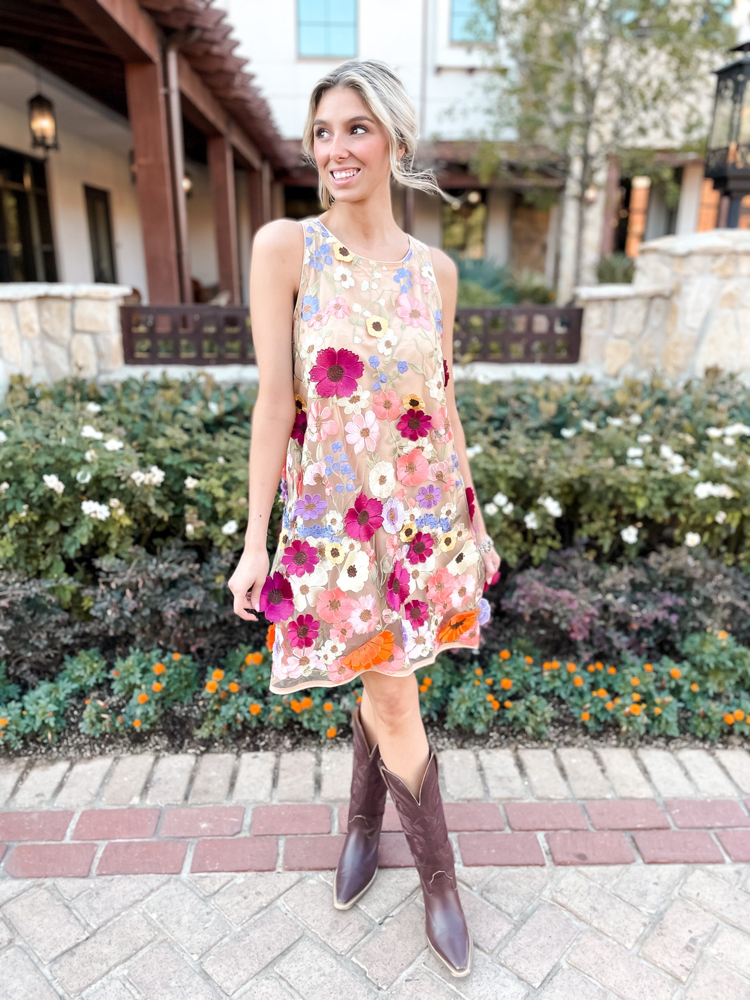 Petal Party Dress - Natural
