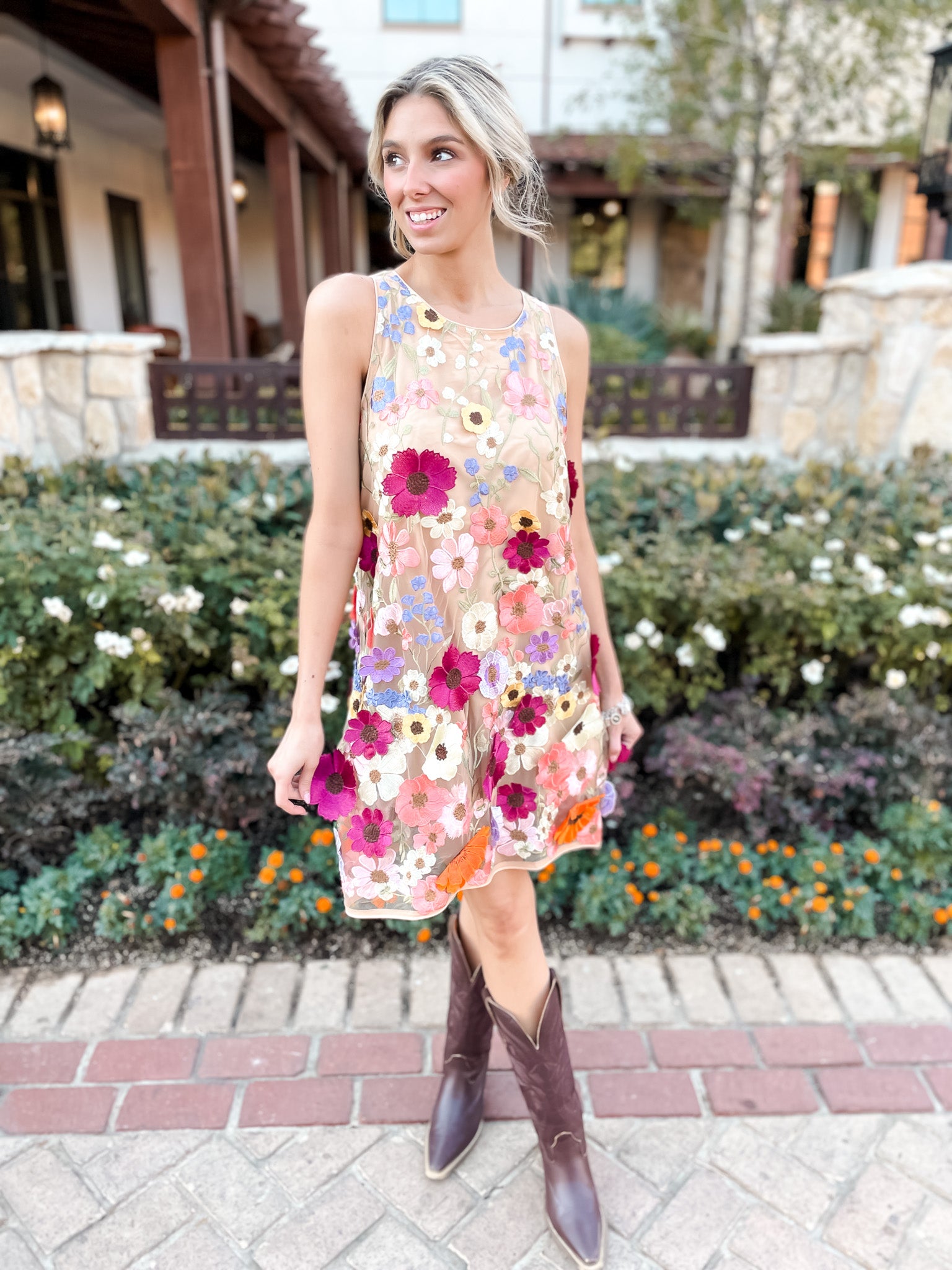 Petal Party Dress - Natural