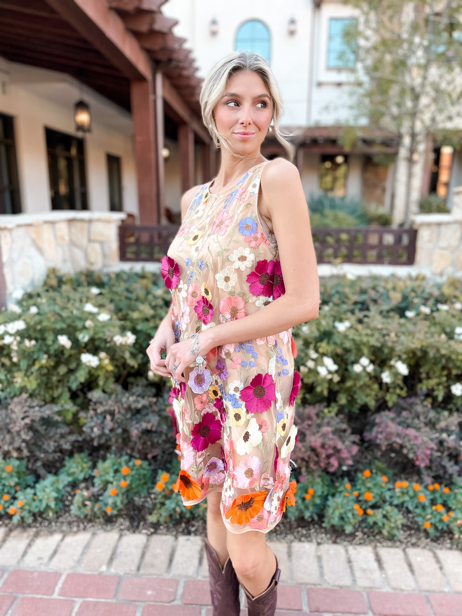 Petal Party Dress - Natural