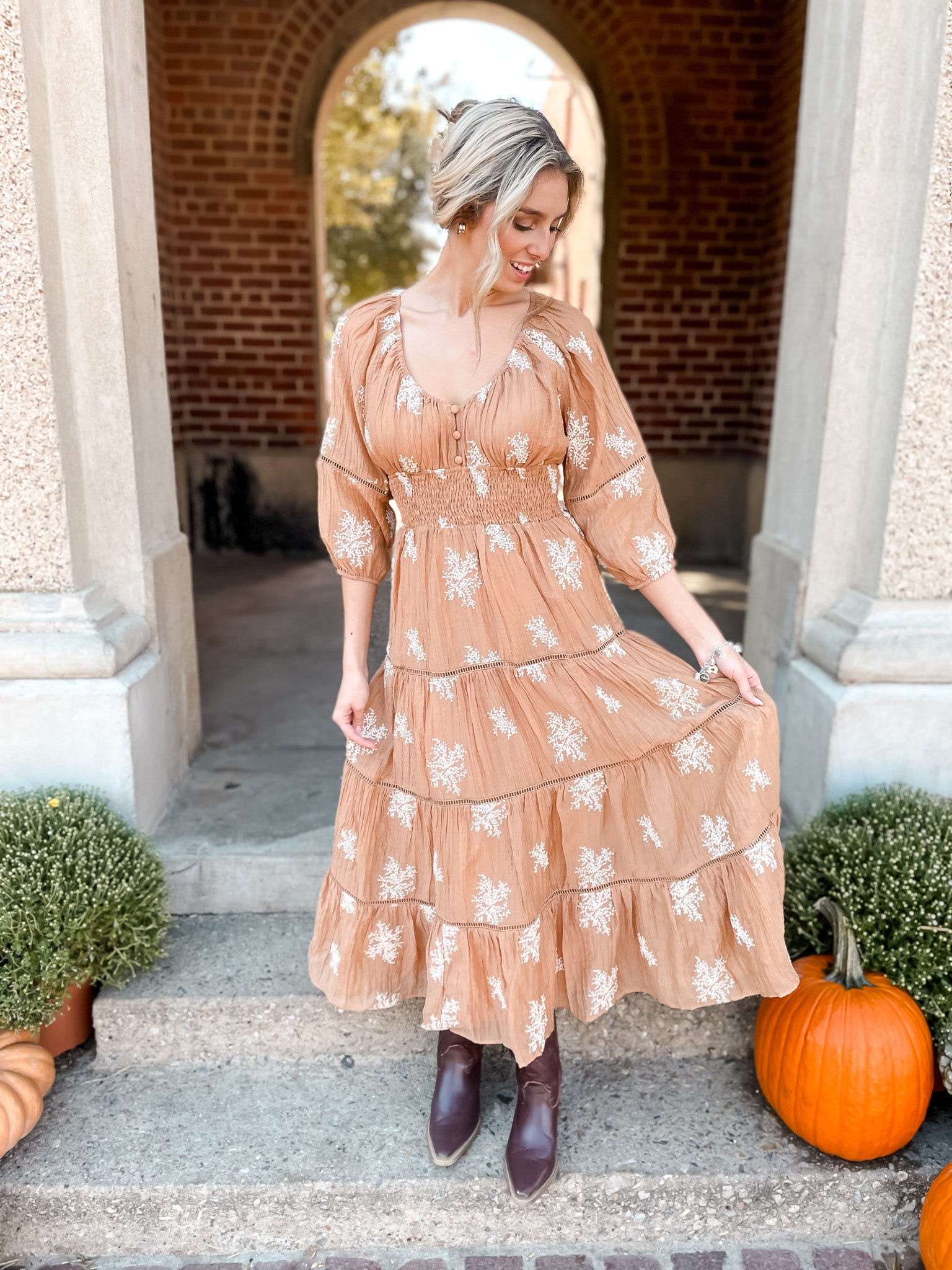 Endless Embroidered Dress - Mocha