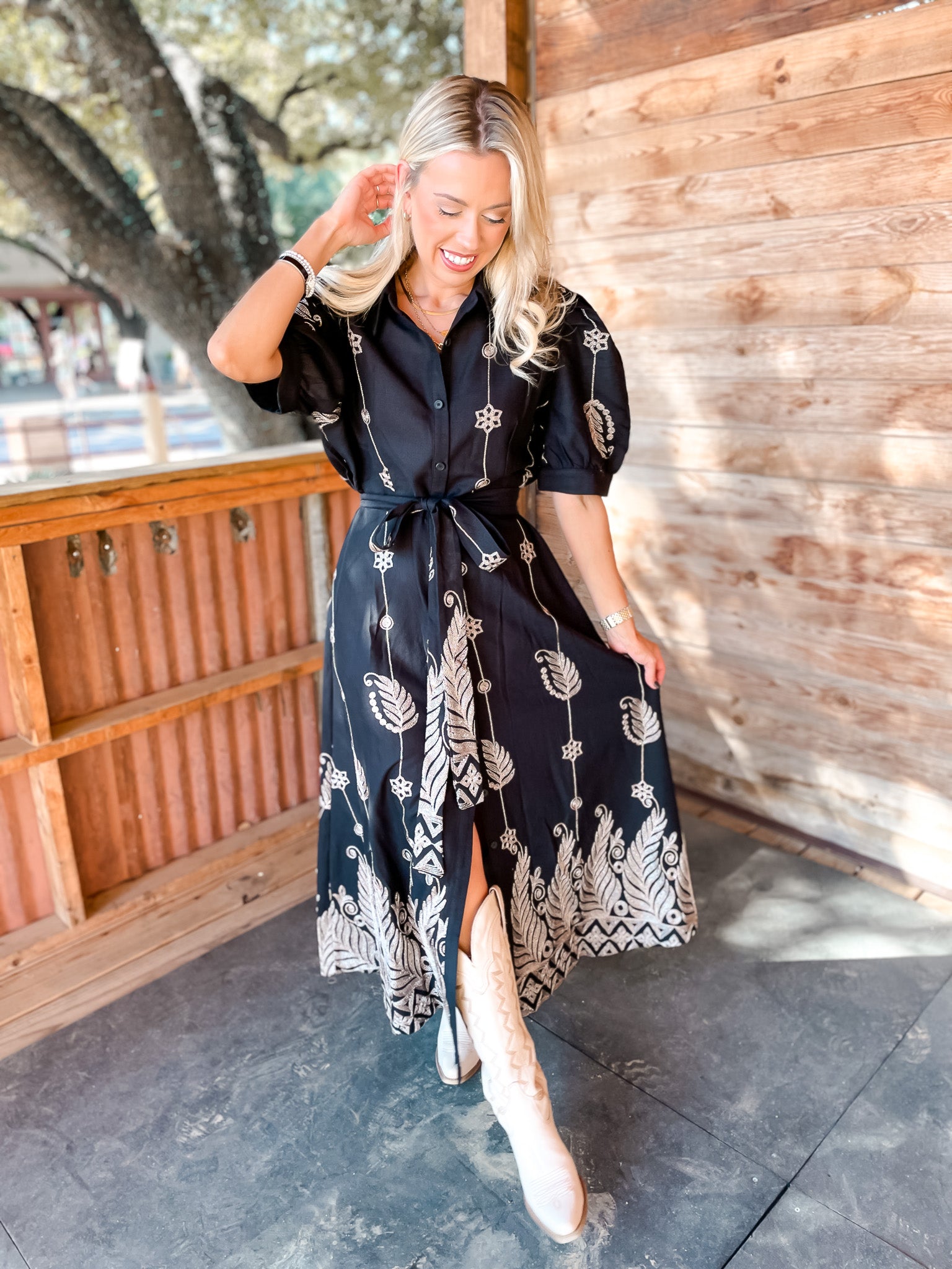 Fall Magic Embroidered Dress