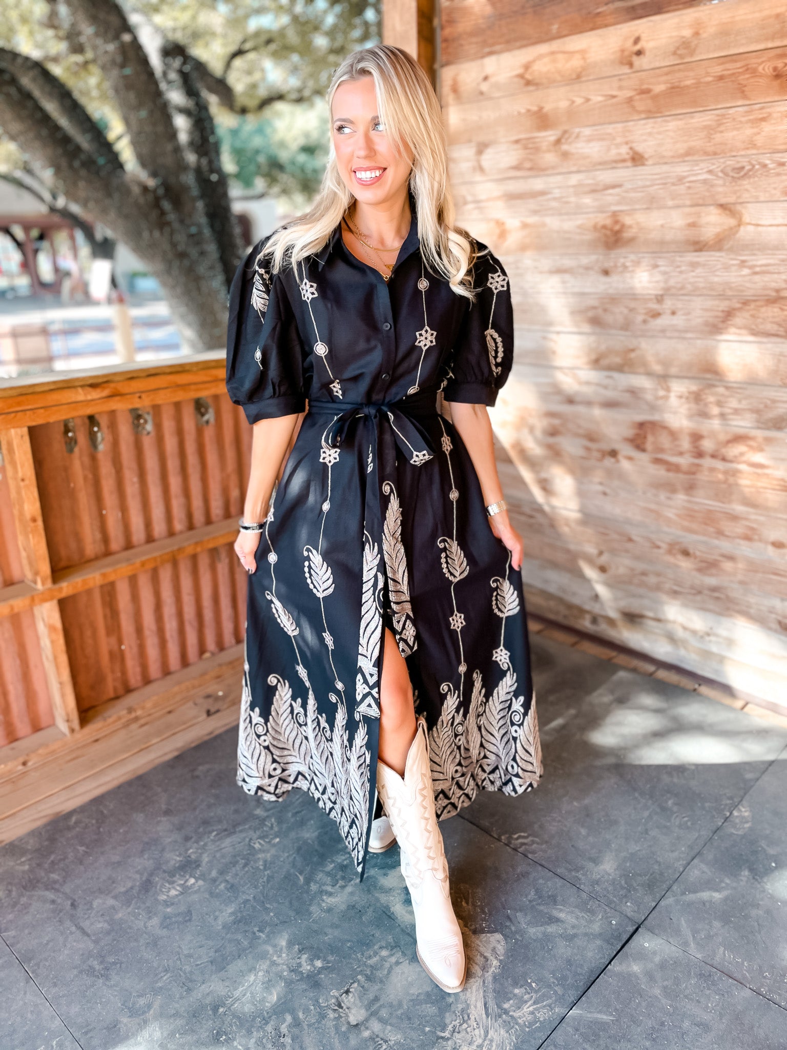 Fall Magic Embroidered Dress