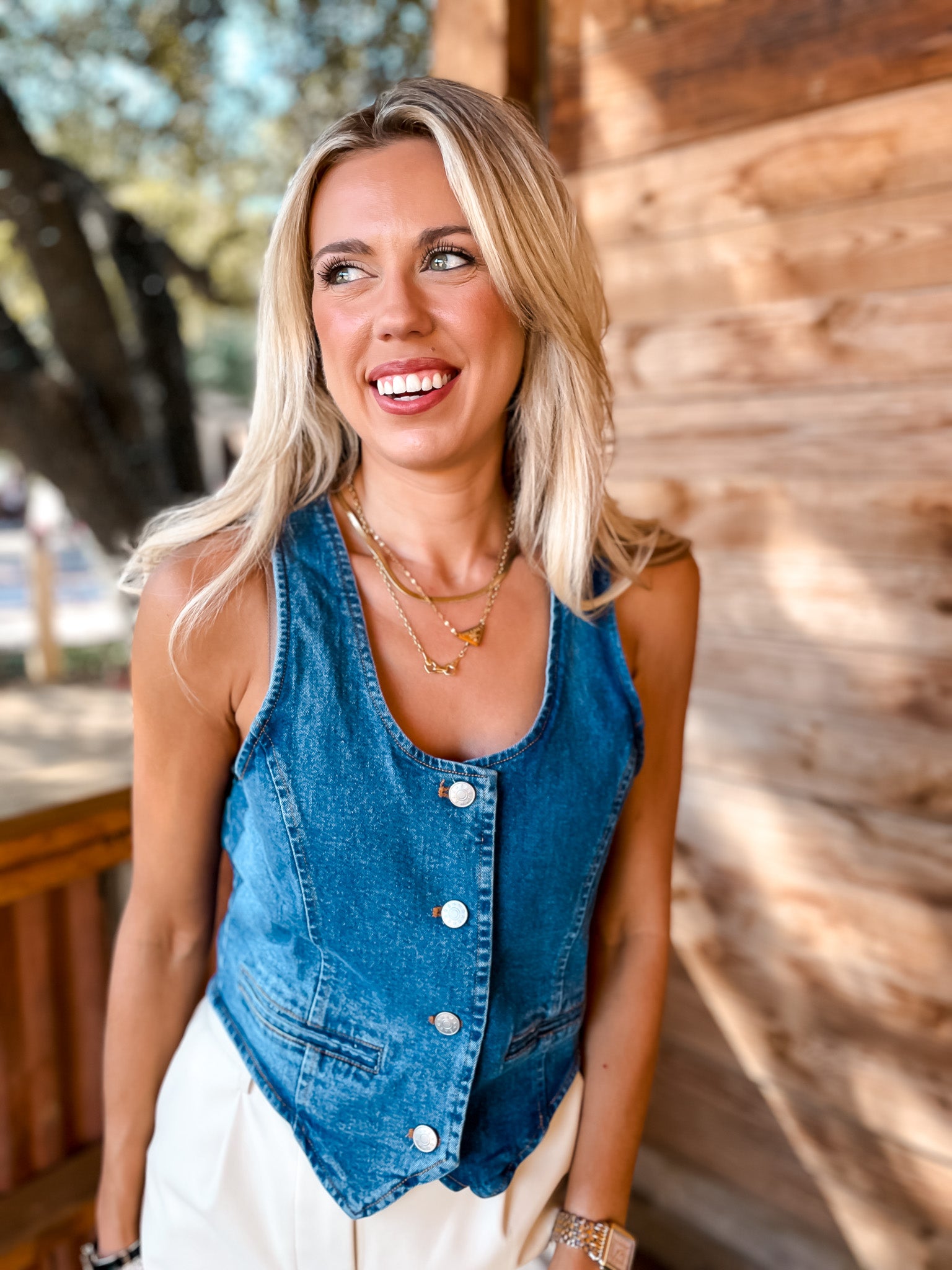 Denim Delight Vest - Blue