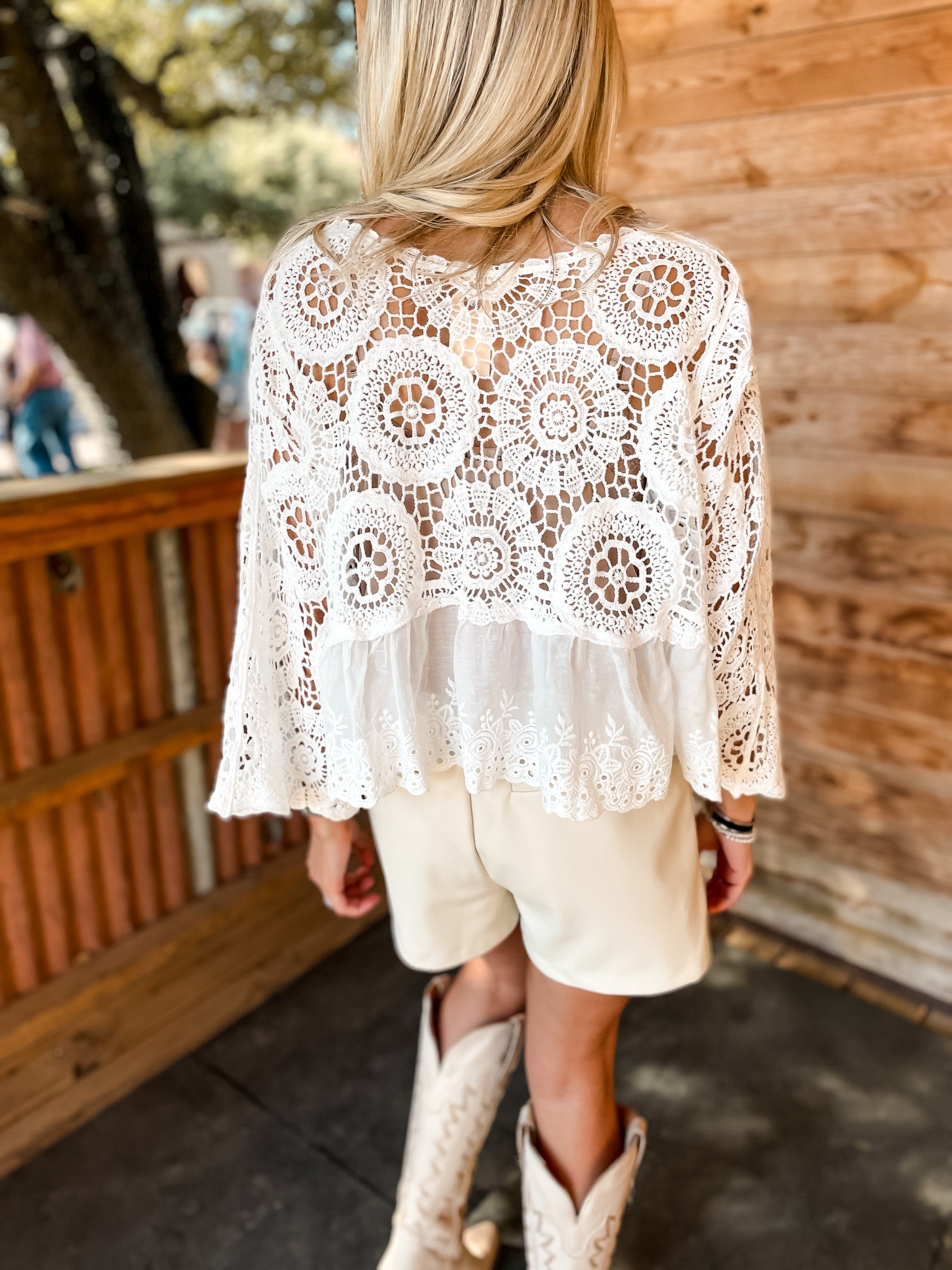 Floral Eyelet Crochet Top