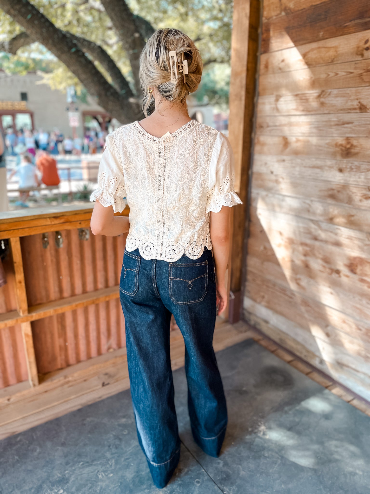 Embroidered Crochet Cardigan