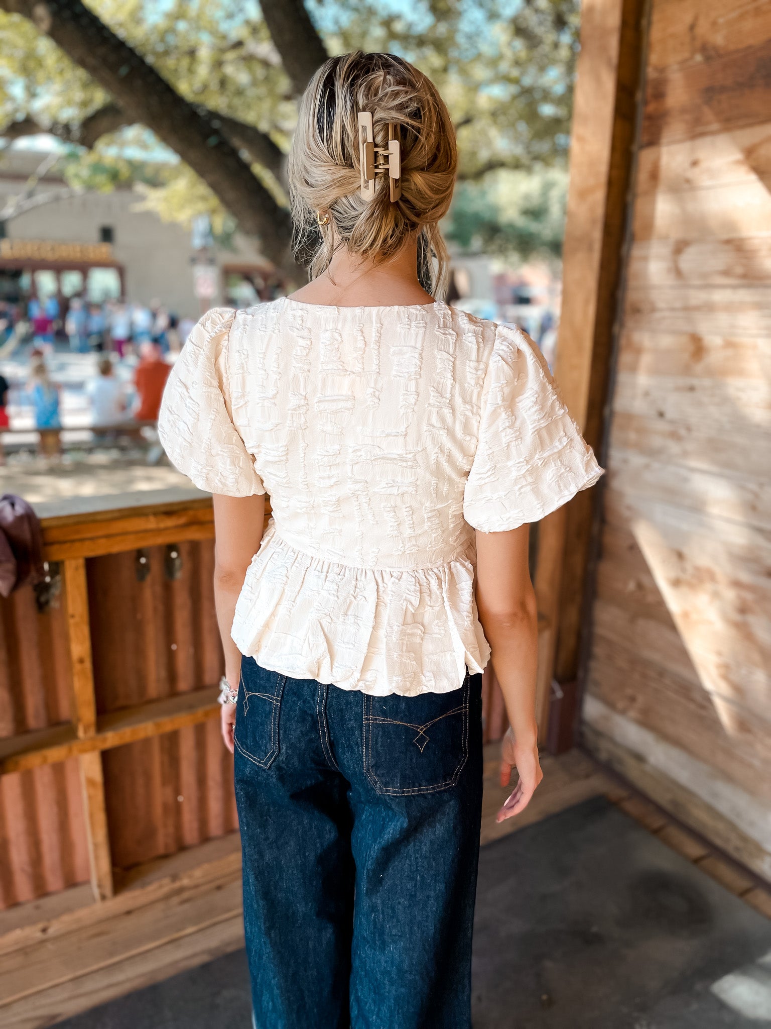 Three Bows In A Row Top - Ivory