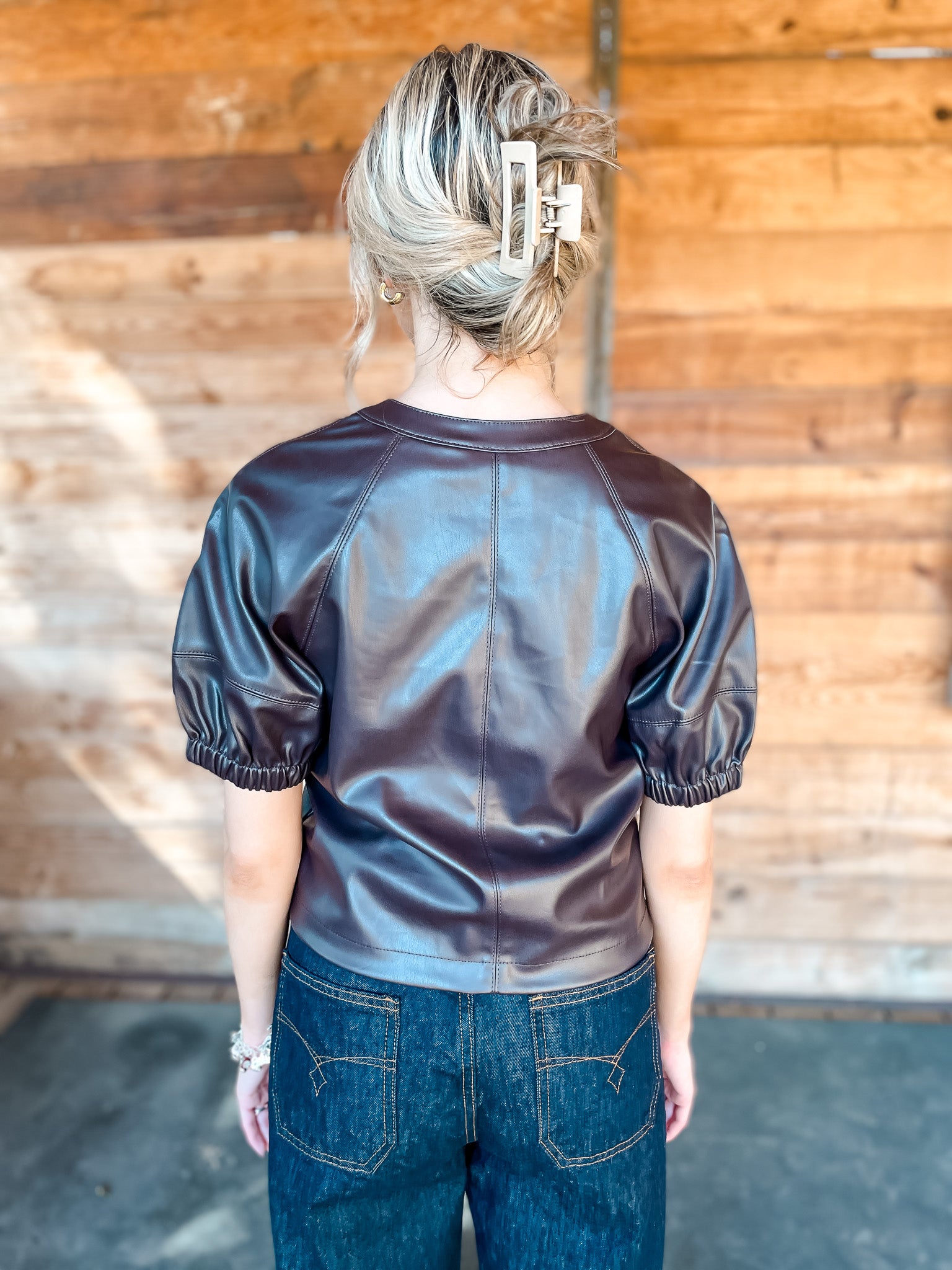 Roxanne Leather Top - Fossil