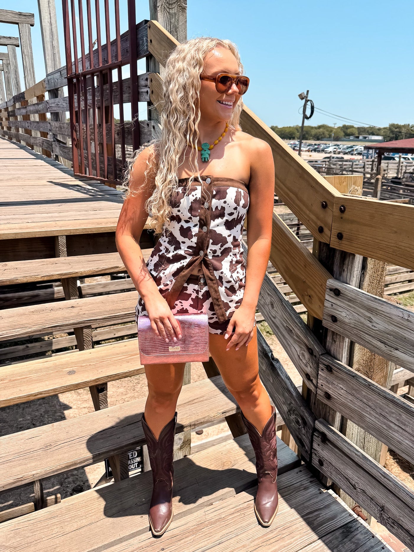 Darlin' Cow Print Short Set