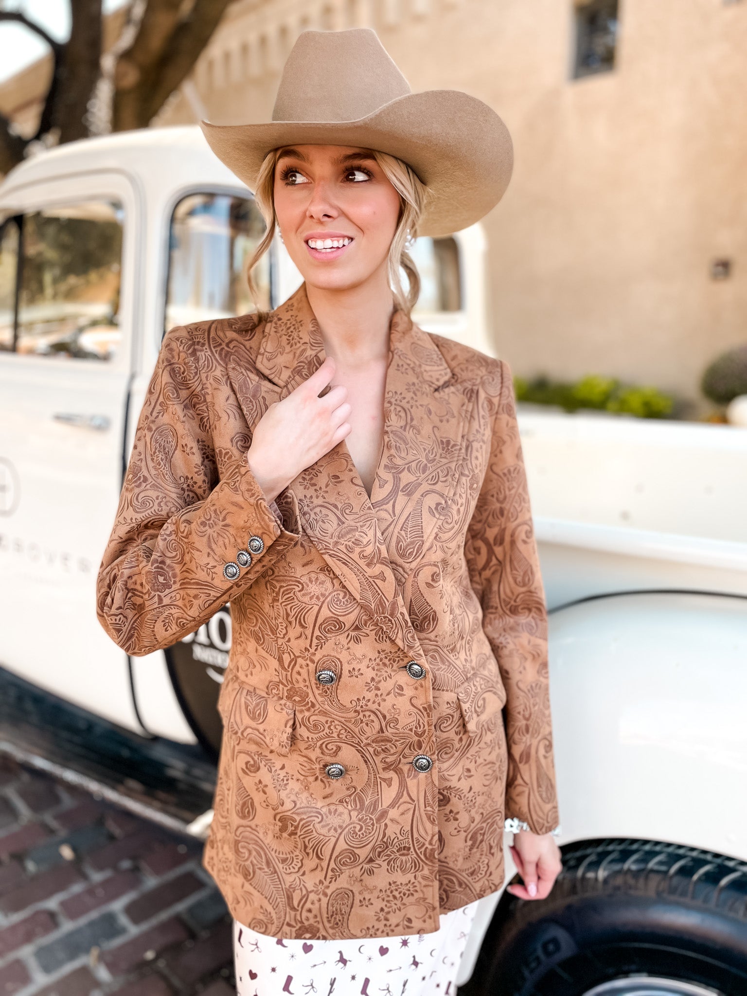 Trailblazer Suede Blazer - Saddle