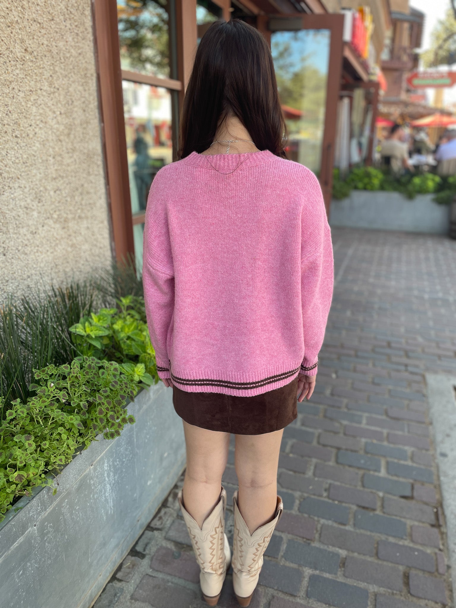 See You Cowboy Sweater - Pink