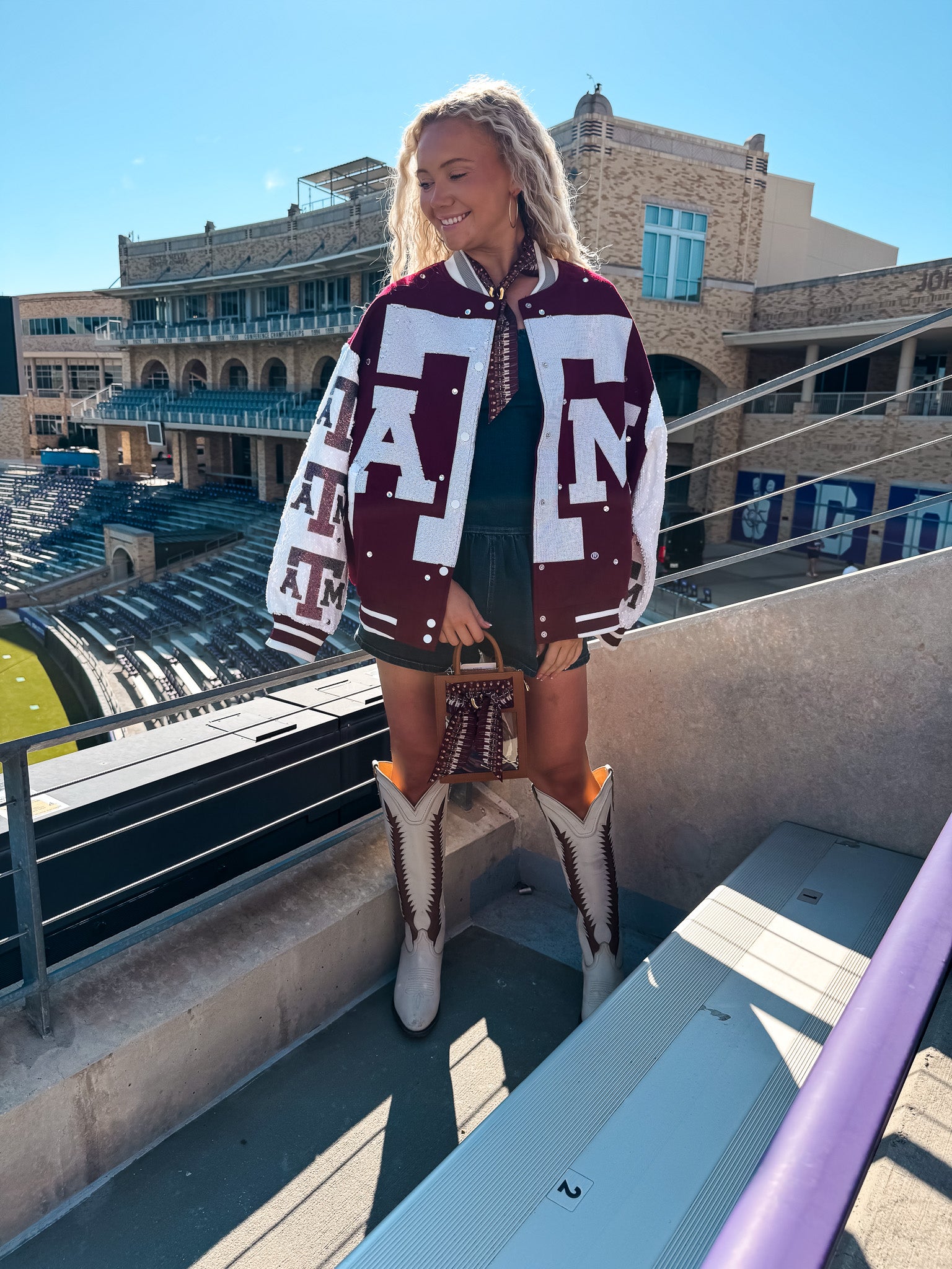 A&M Sequin Bomber Jacket