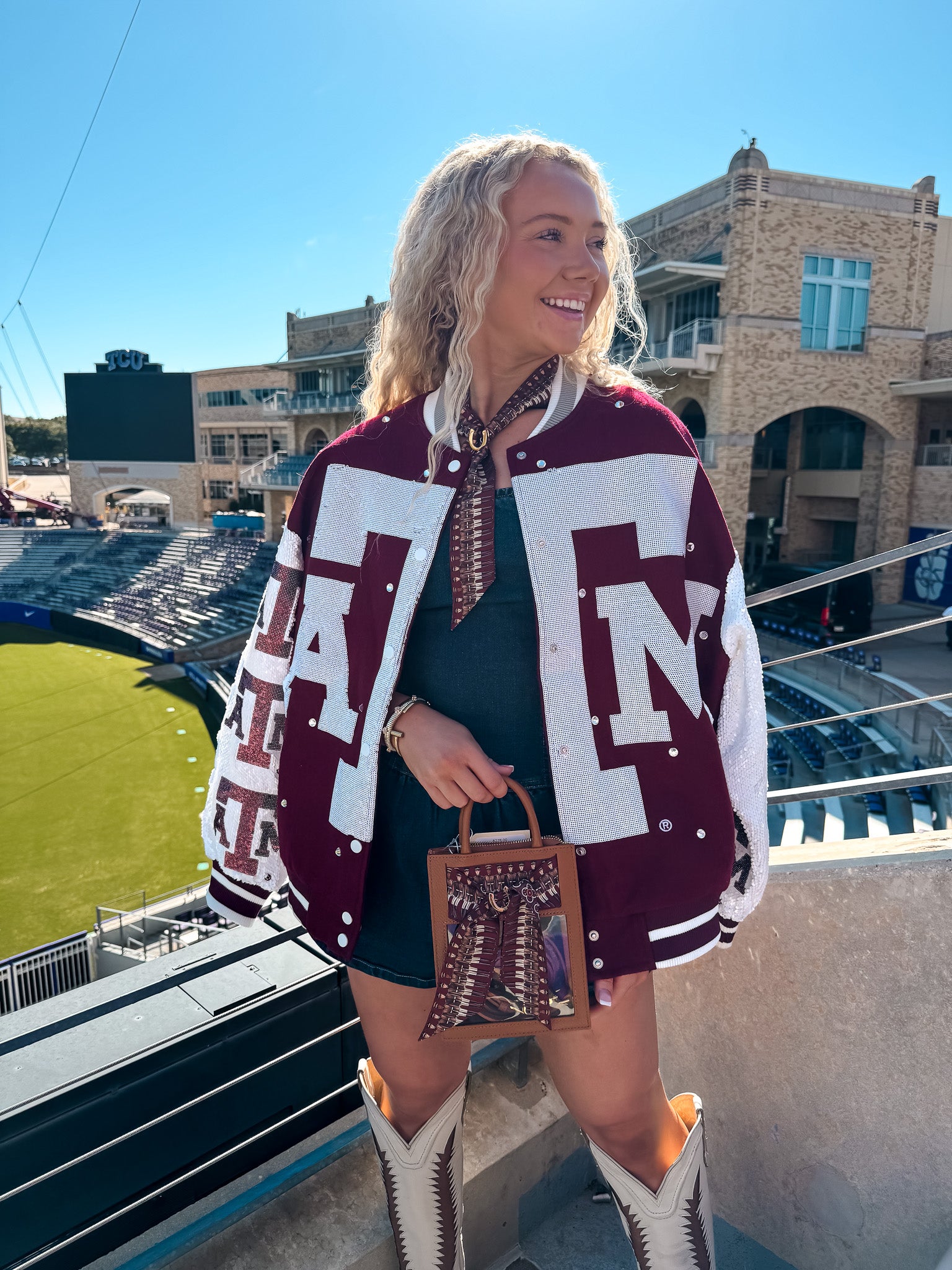 A&M Sequin Bomber Jacket
