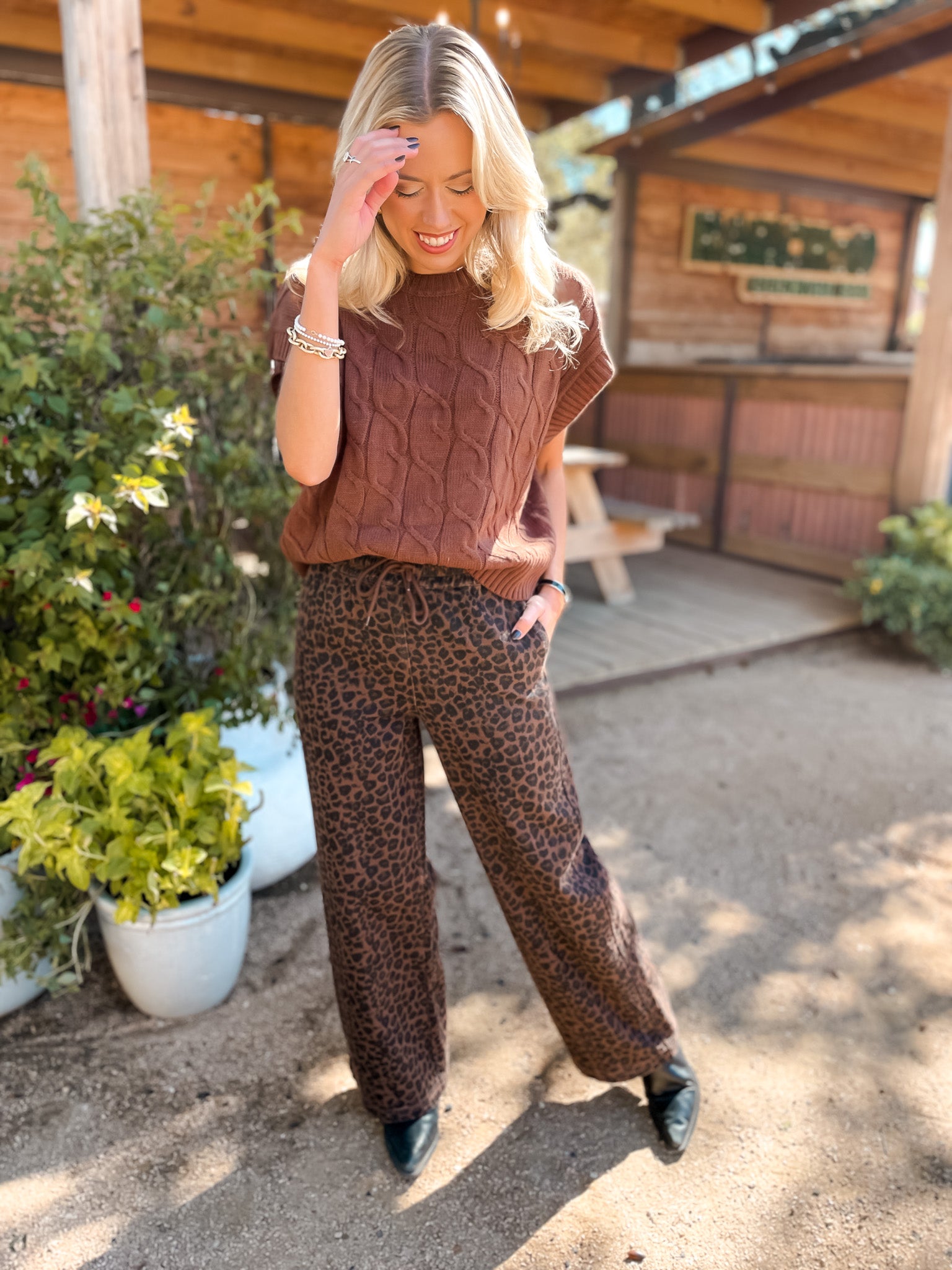 Wide Leg Leopard Jean