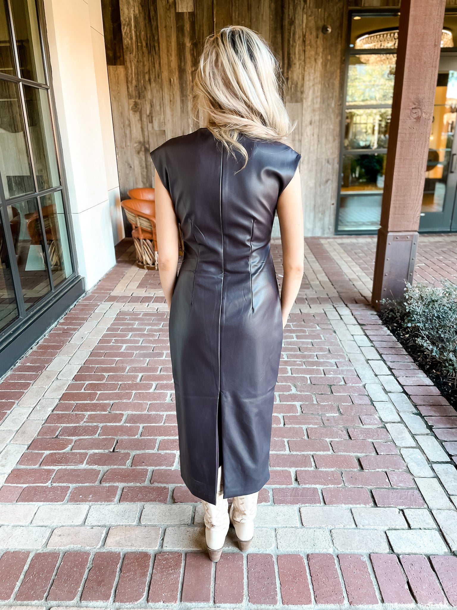 Chiara Leather Dress - Fossil