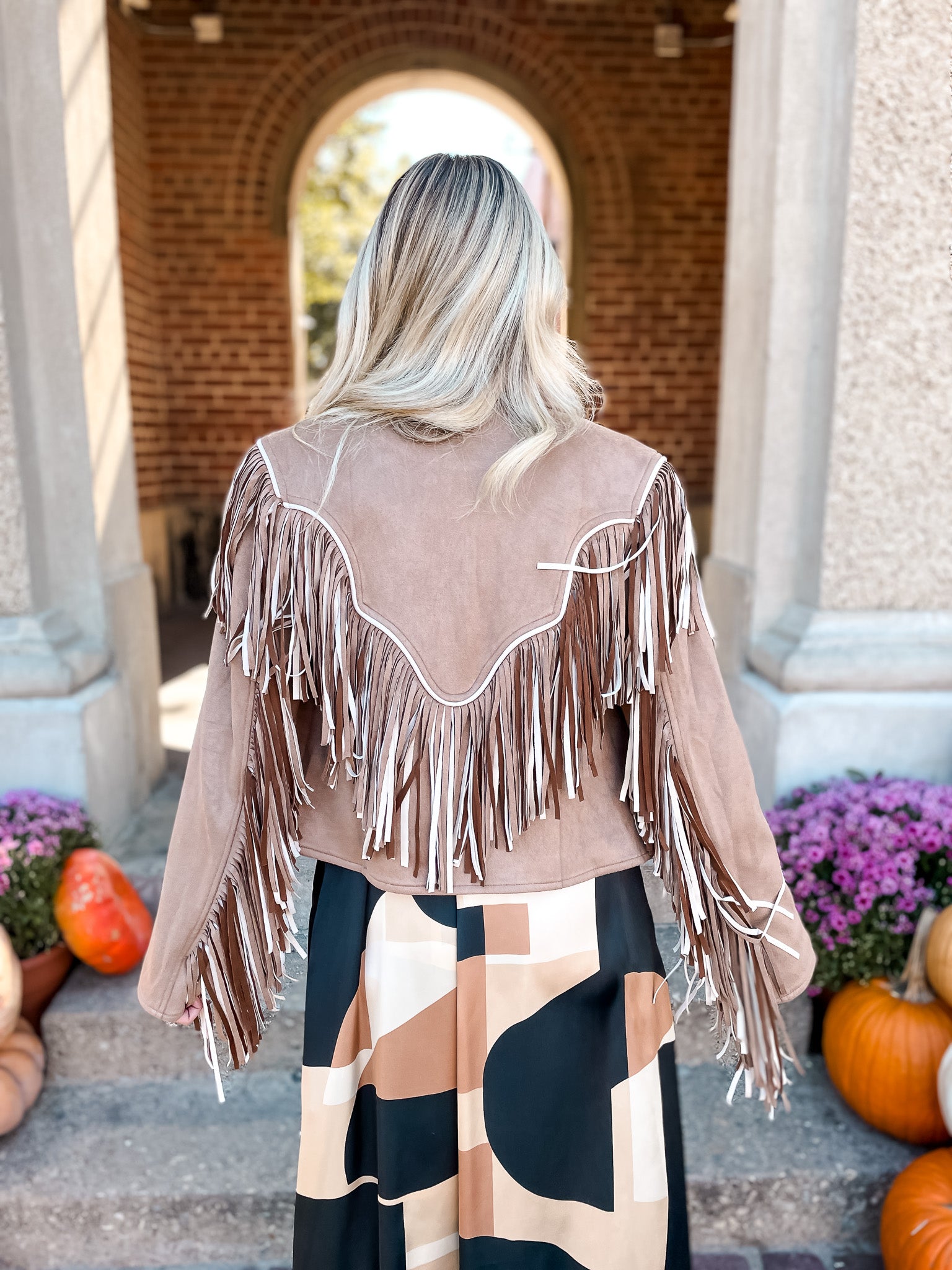 Tanya Fringe Jacket - Tan