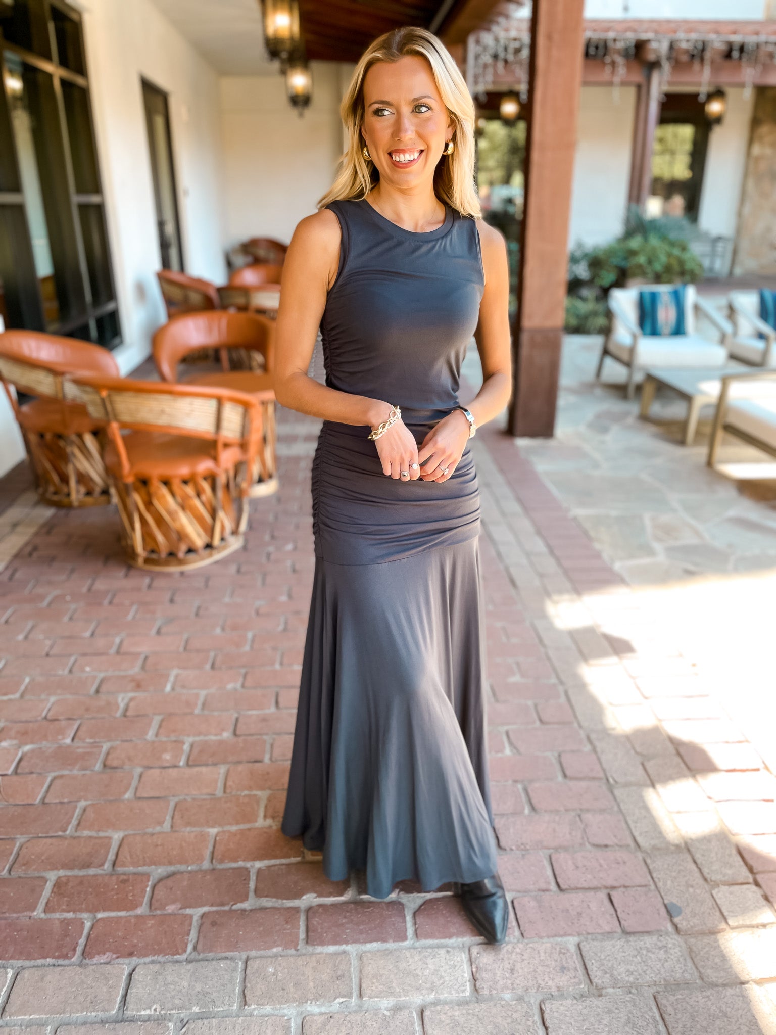 Jace Jersey Dress - Charcoal