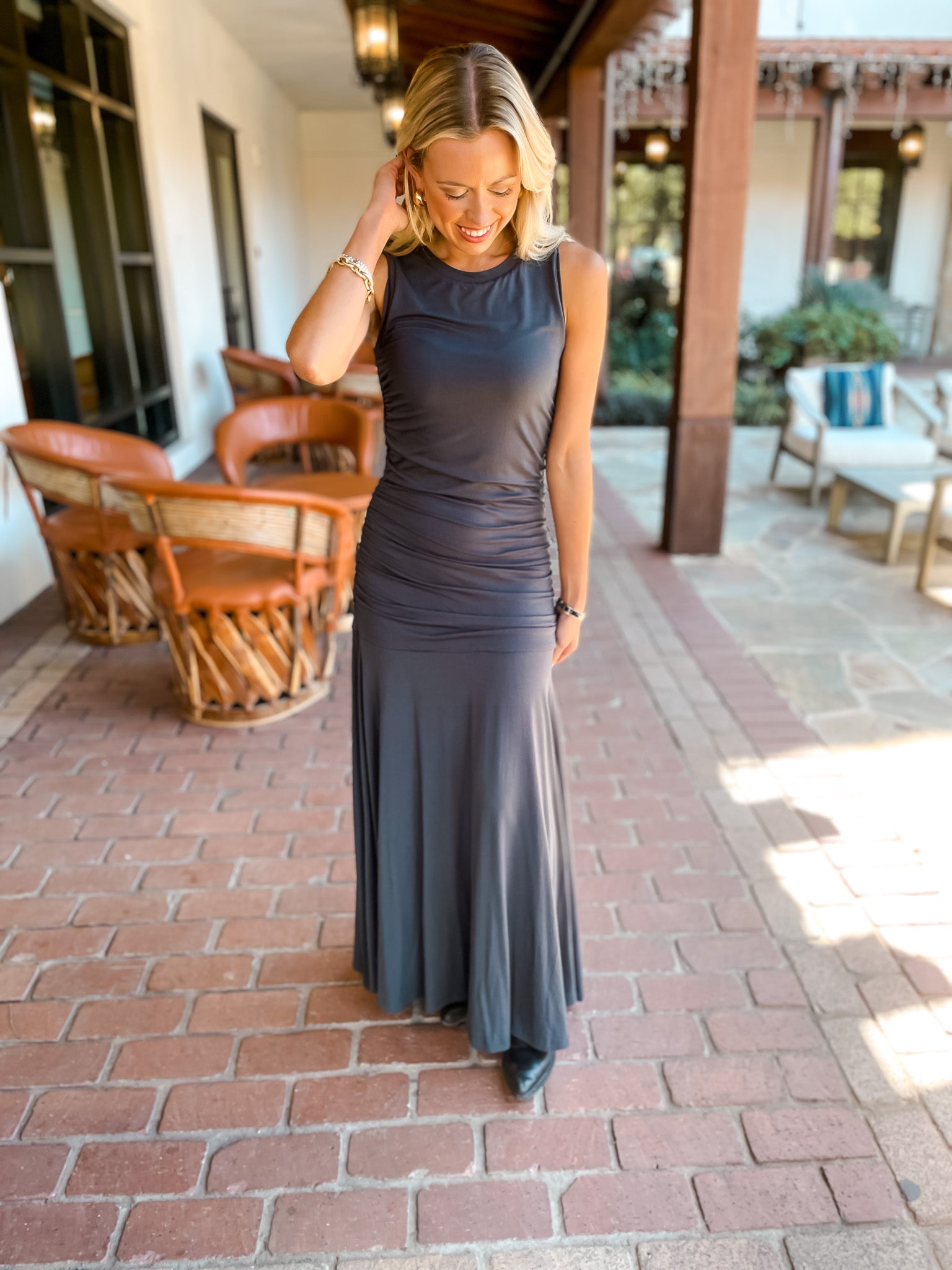 Jace Jersey Dress - Charcoal