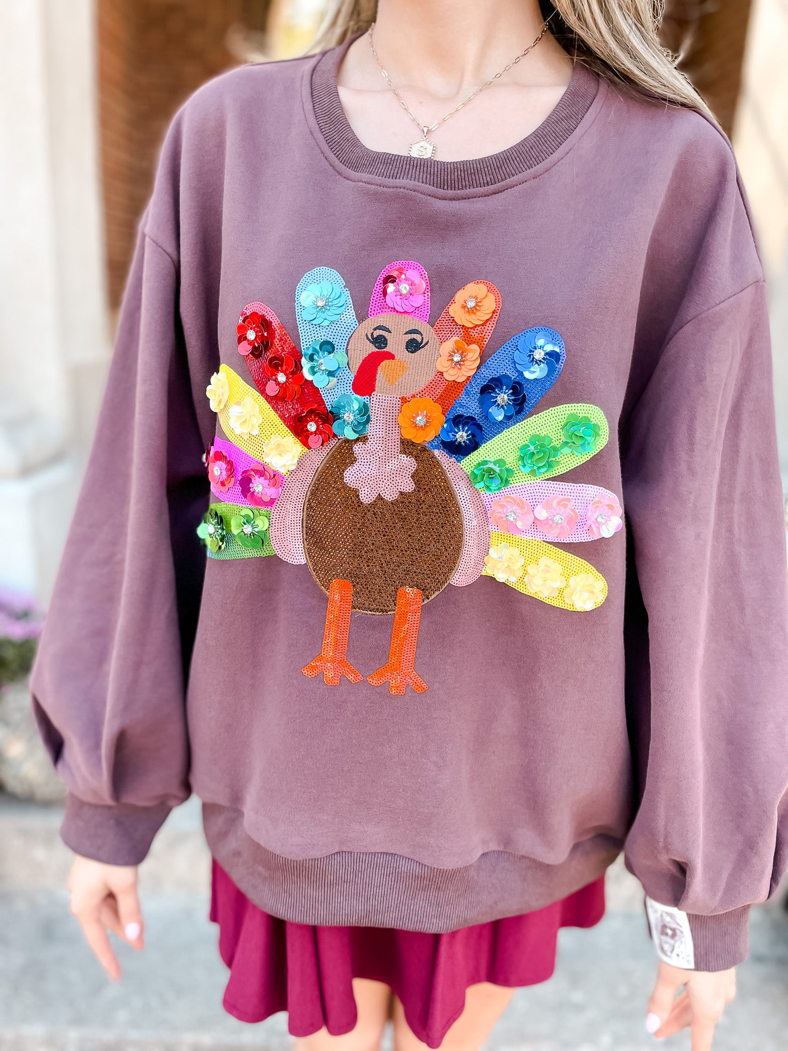 Queen Of Sparkles - Rainbow Flower Turkey Sweatshirt