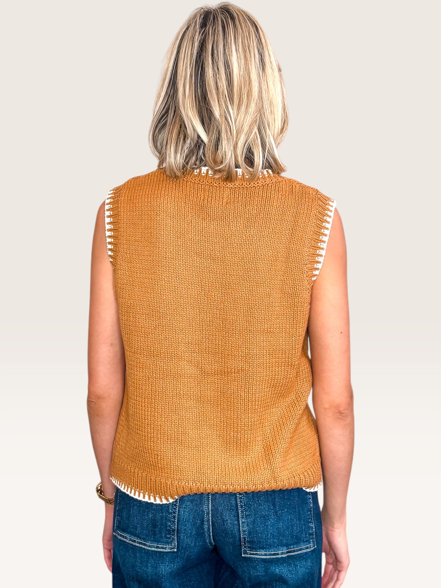 Howdy Sweater Vest - Brown