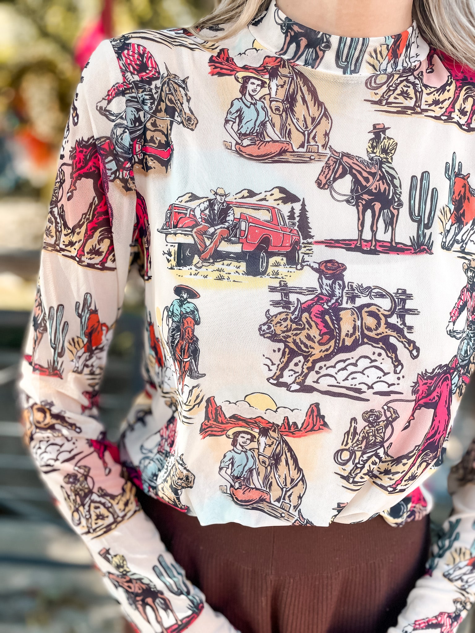 Cowboy Comics Mesh Top