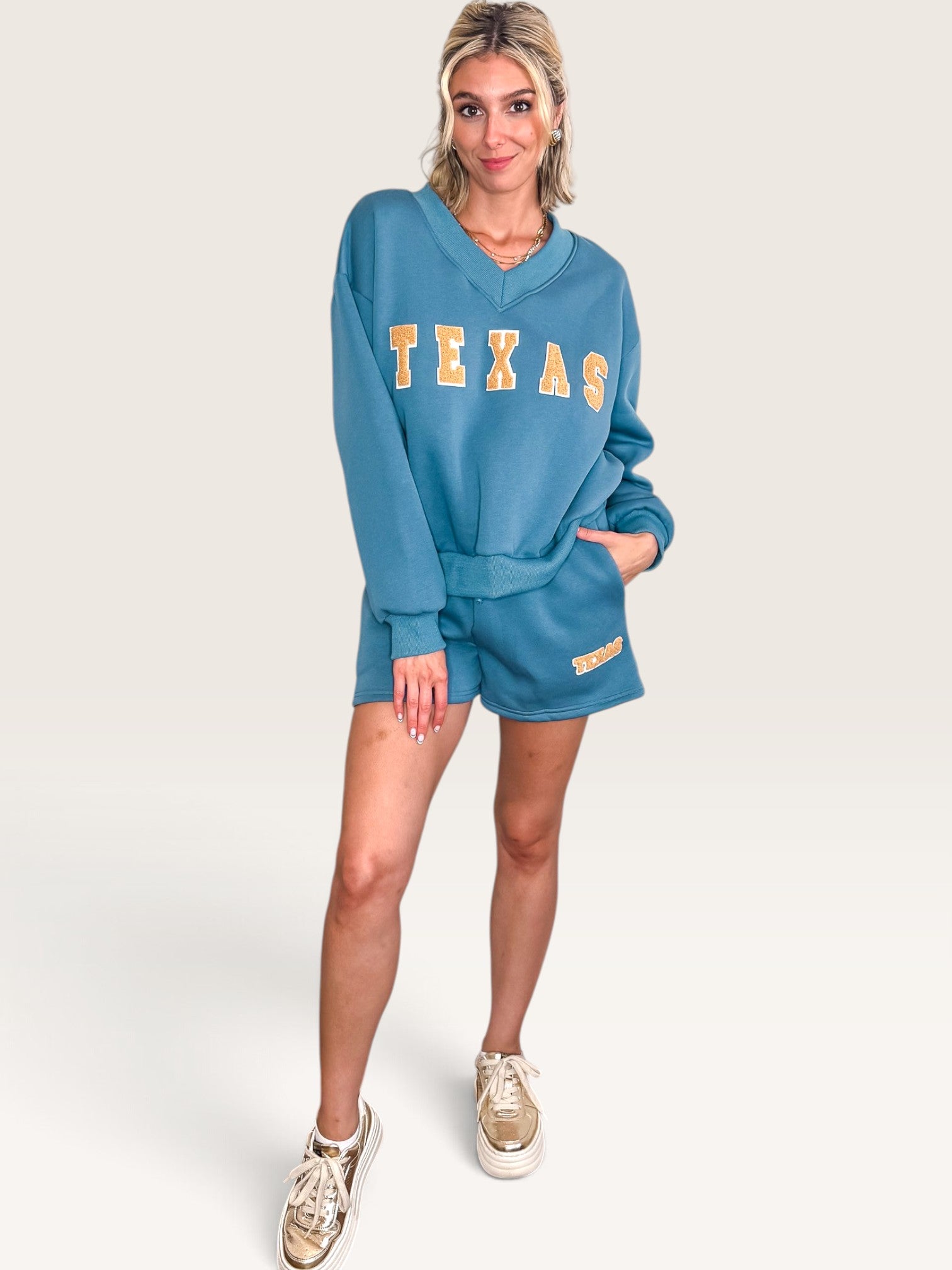 Texas Patch Short Set - Teal