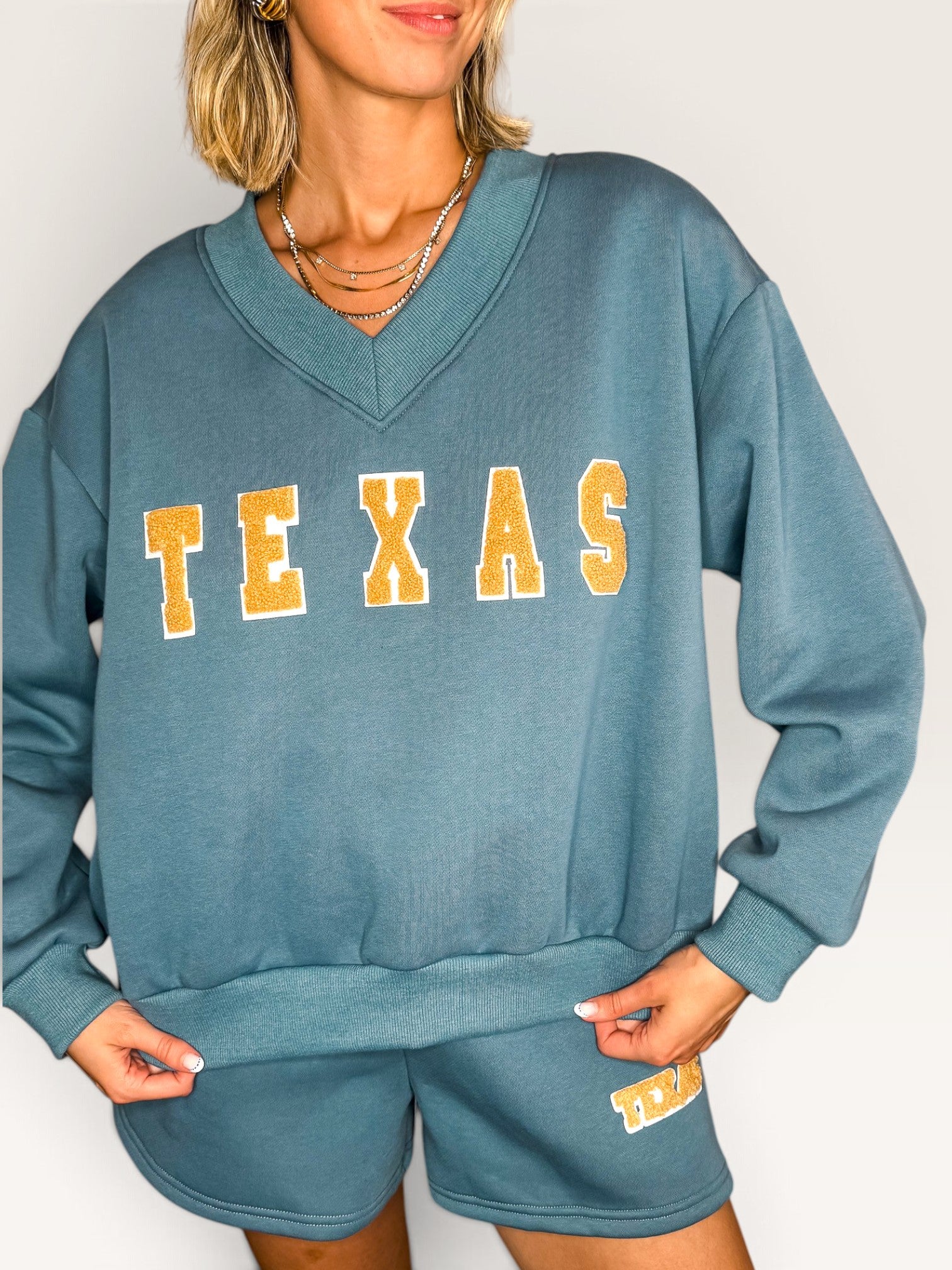 Texas Patch Short Set - Teal