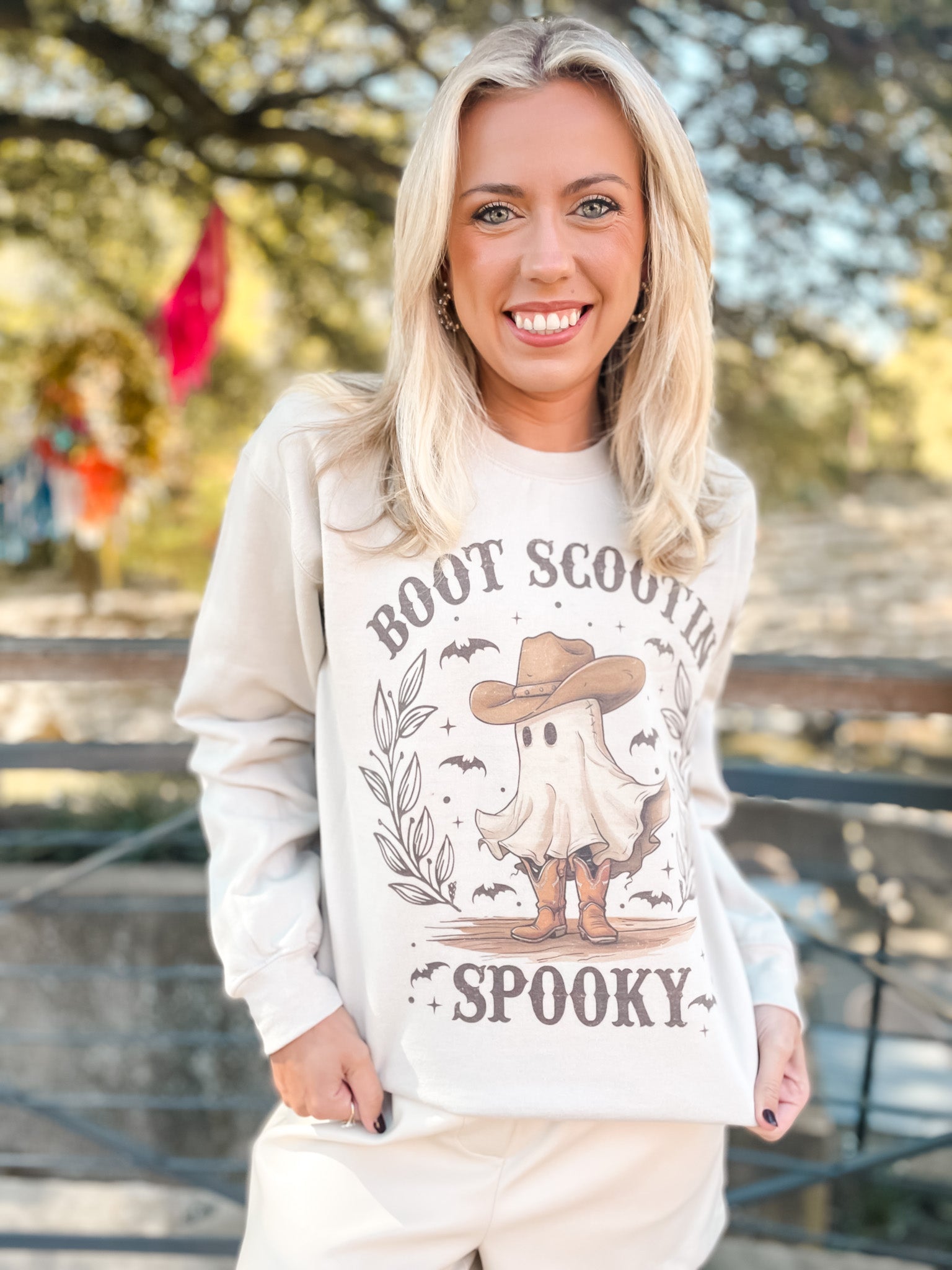 Boot Scootin' Spooky Sweatshirt - Sand