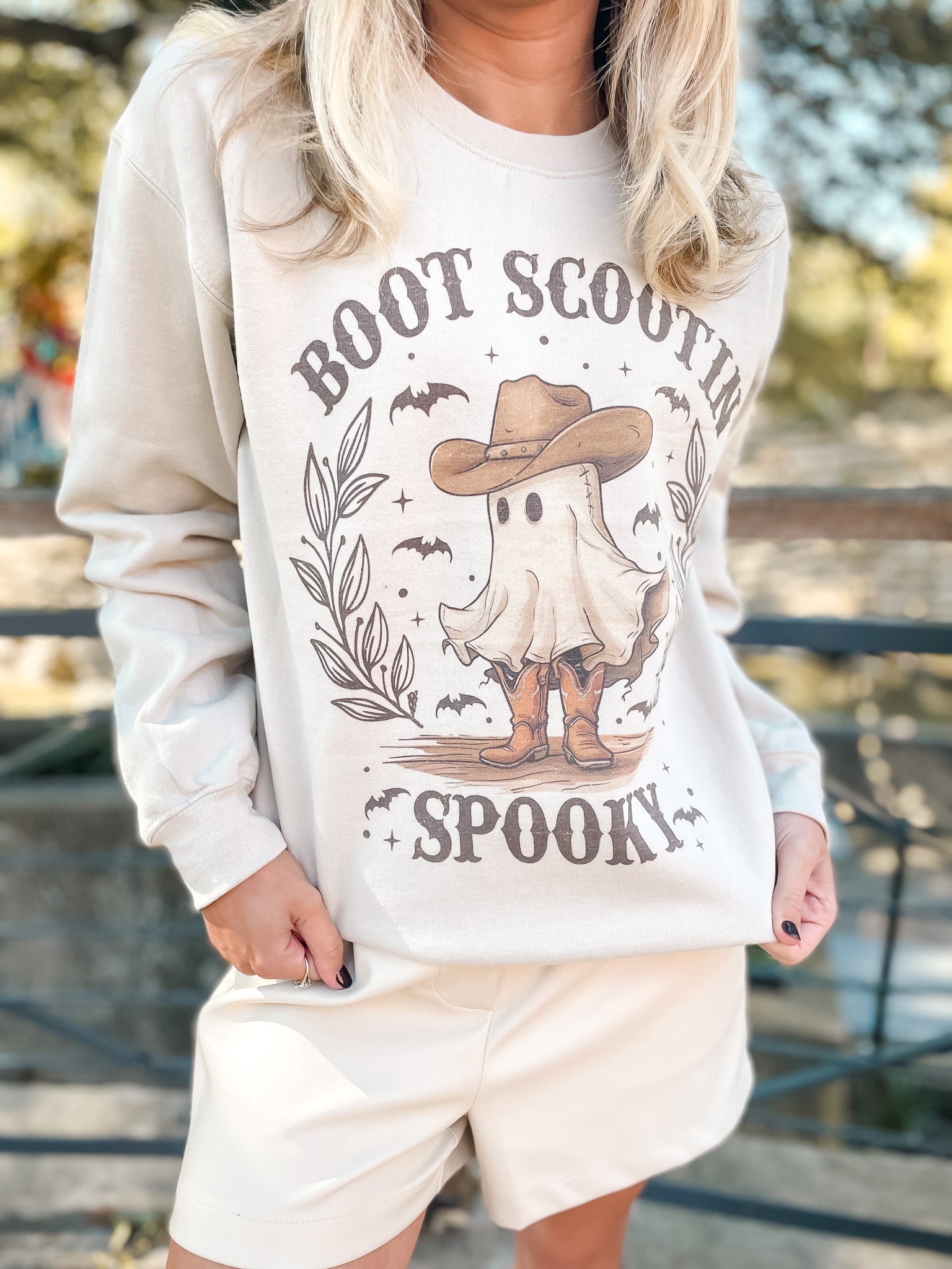 Boot Scootin' Spooky Sweatshirt - Sand