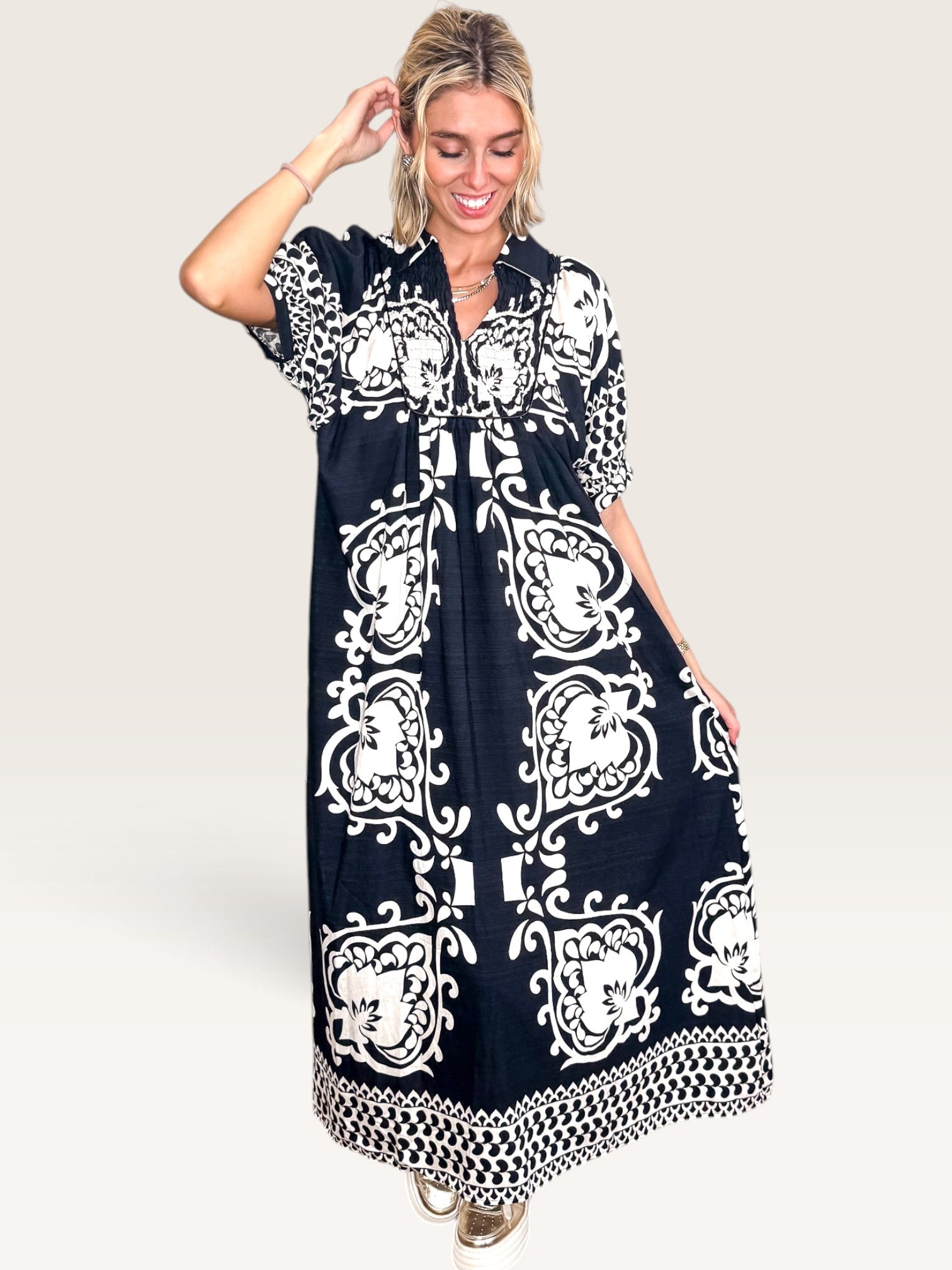 Filigree Fun Dress - Black
