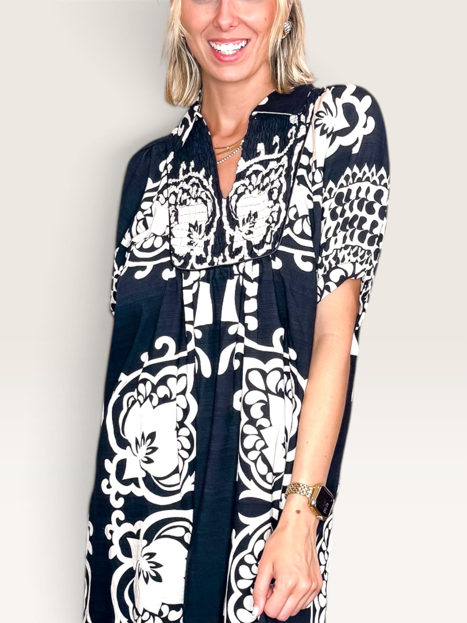 Filigree Fun Dress - Black