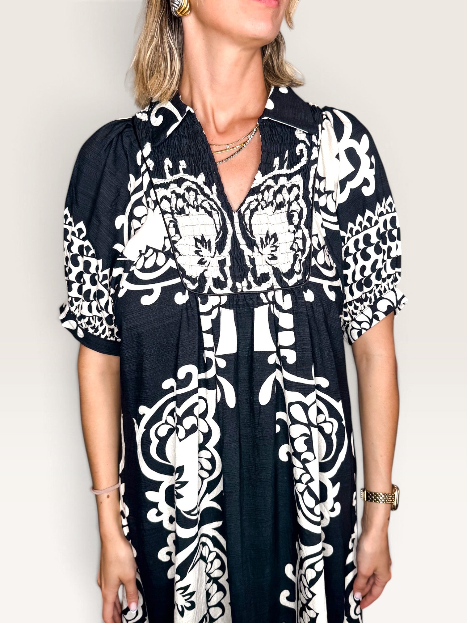 Filigree Fun Dress - Black
