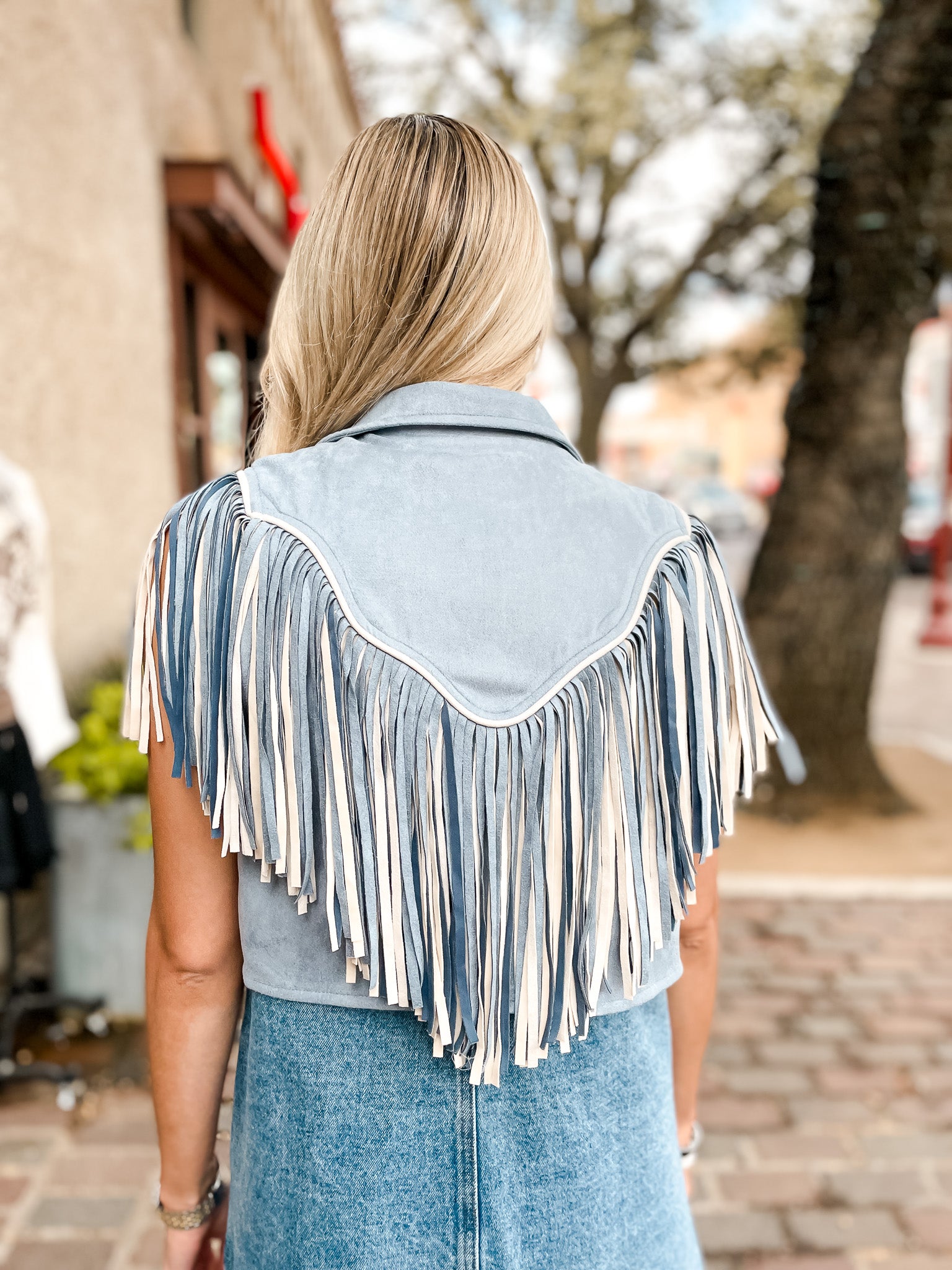 Piped With Vinge Shrug - Blue