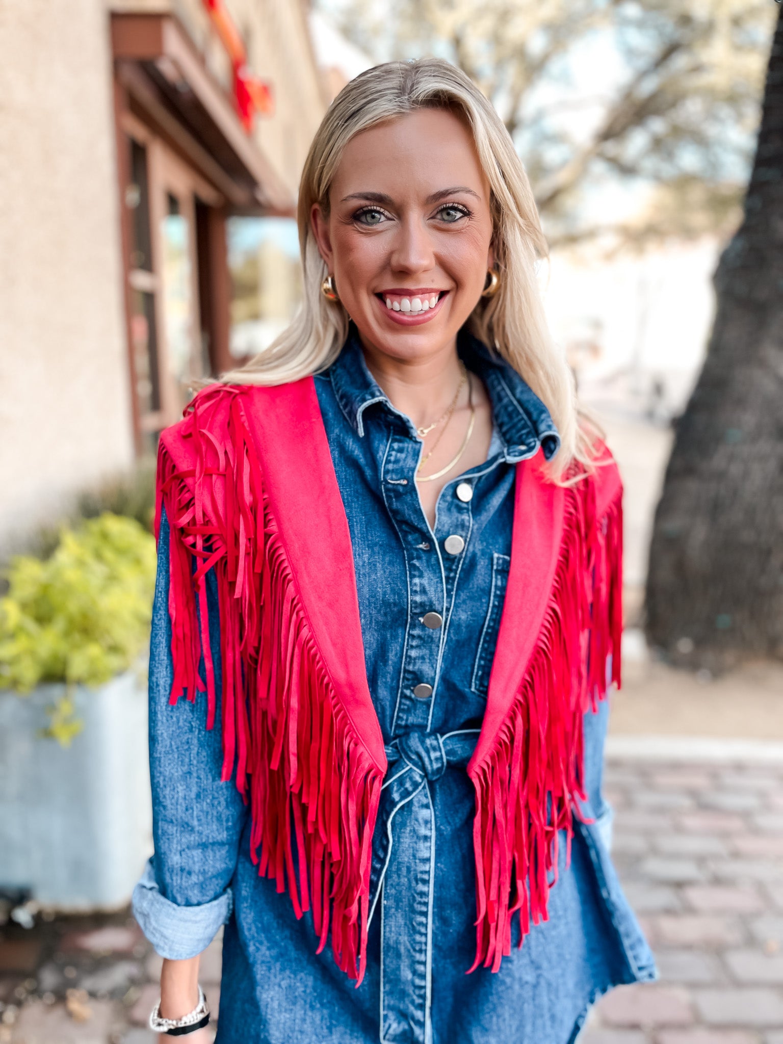 Fringe Collar - Red