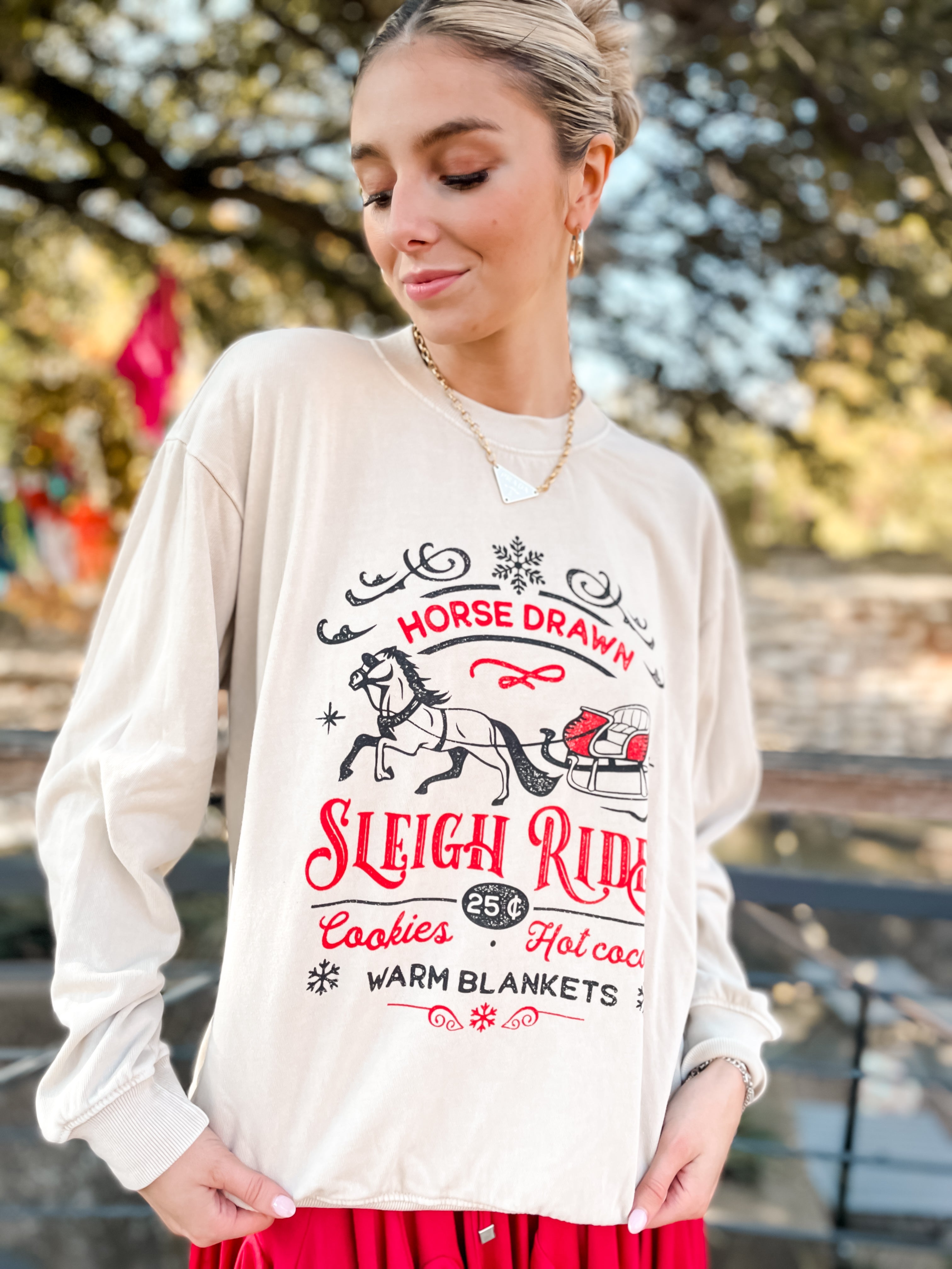 Sleigh Rides Sweatshirt - Oatmeal