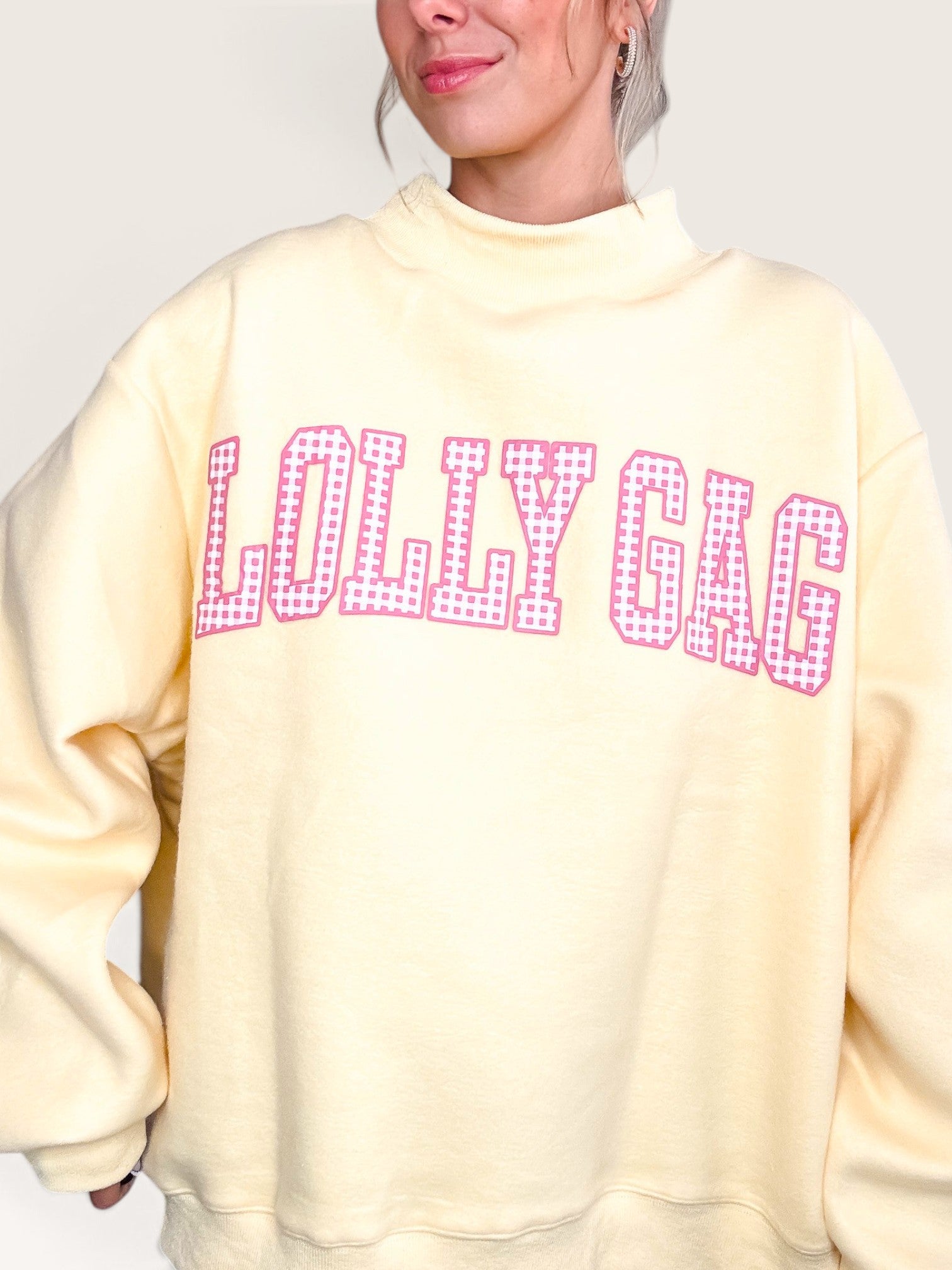 Dilly Dally Reversible Mock Sweatshirt - Yellow