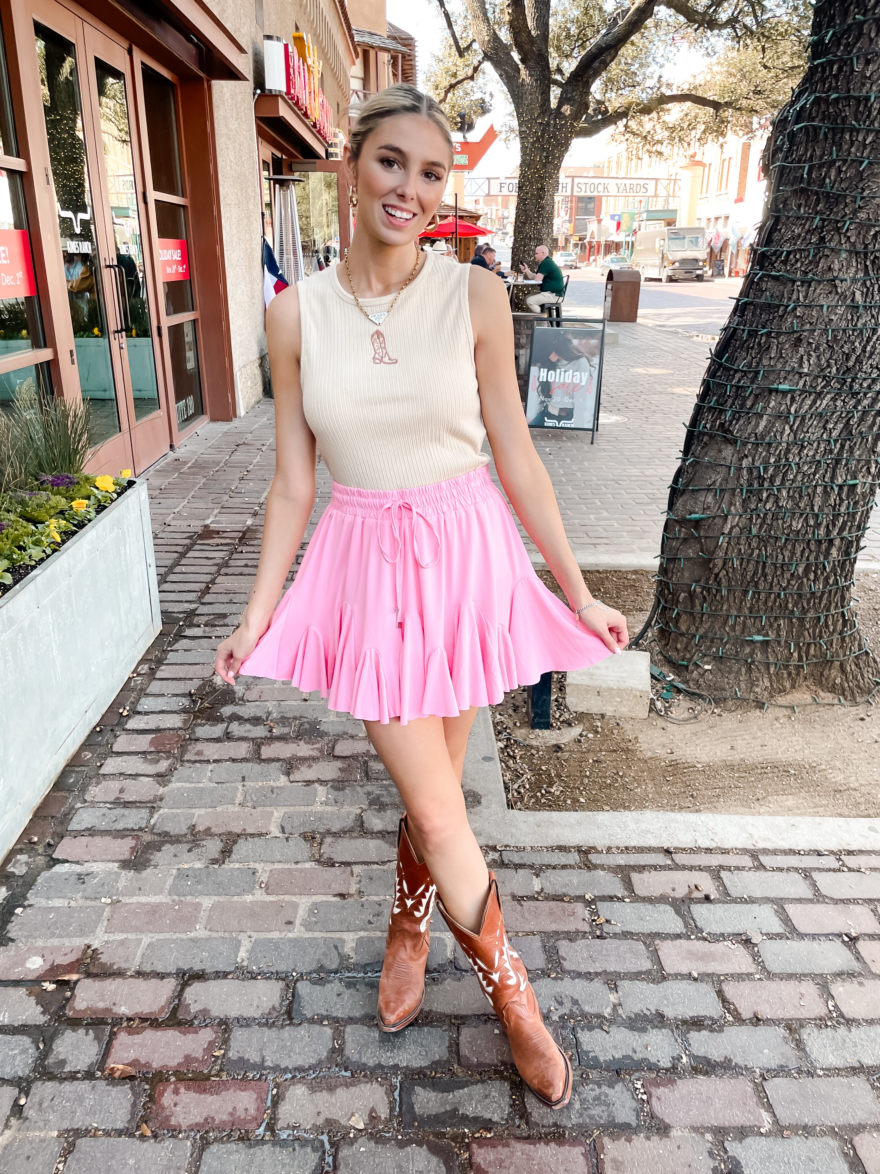 Ruffled Tennis Skirt - Pink