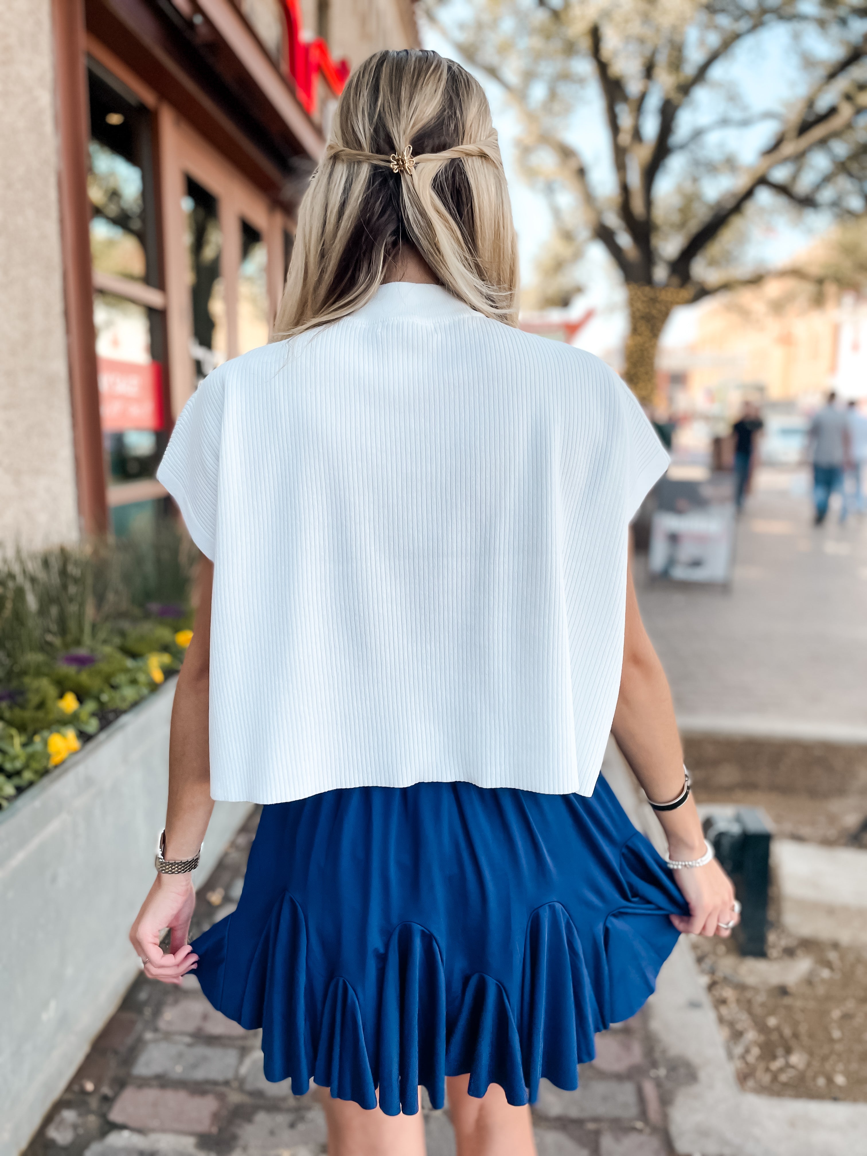 Ruffled Tennis Skirt - Navy