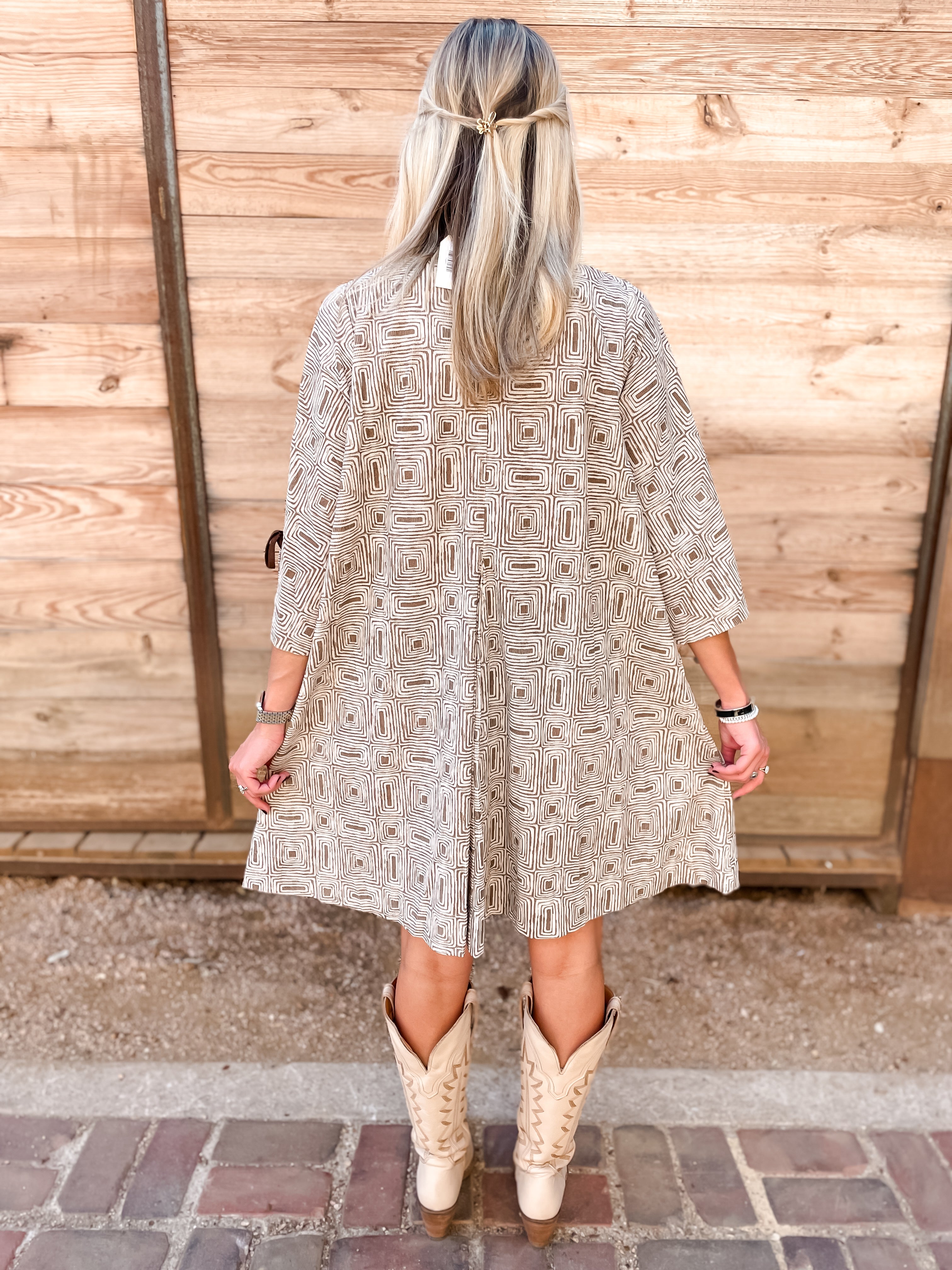 Cowtown Maze Dress - Ivory